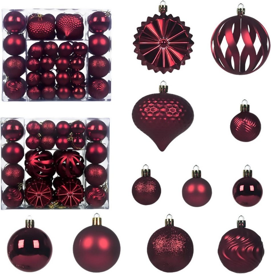 Sorvyzxn Weihnachtsbaumkugel 48-teiliges Set mit bemalten Weihnachtskugeln, Geeignet für Weihnachtskränze und Weihnachtsbaumdekoration