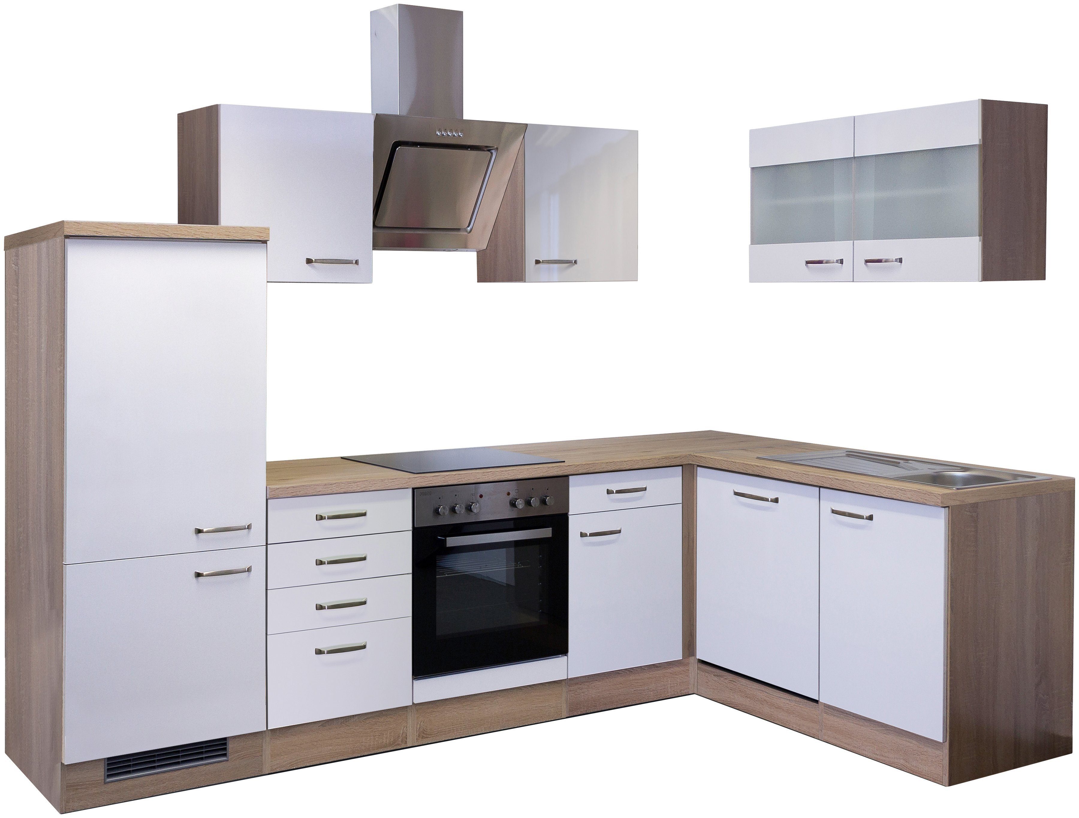 Flex-Well Кухниzeile Florenz, mit E-Geräten, Gesamtbreite 280 x 170 cm