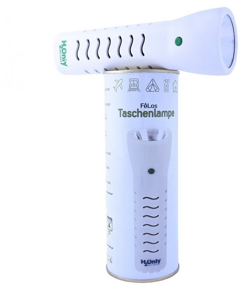 H2Only Taschenlampe, H2O Notfall & Survival Taschenlampe weiß ohne  Batterien und Akkus, Leuchtdauer nach Aktivierung: bis zu 24 H