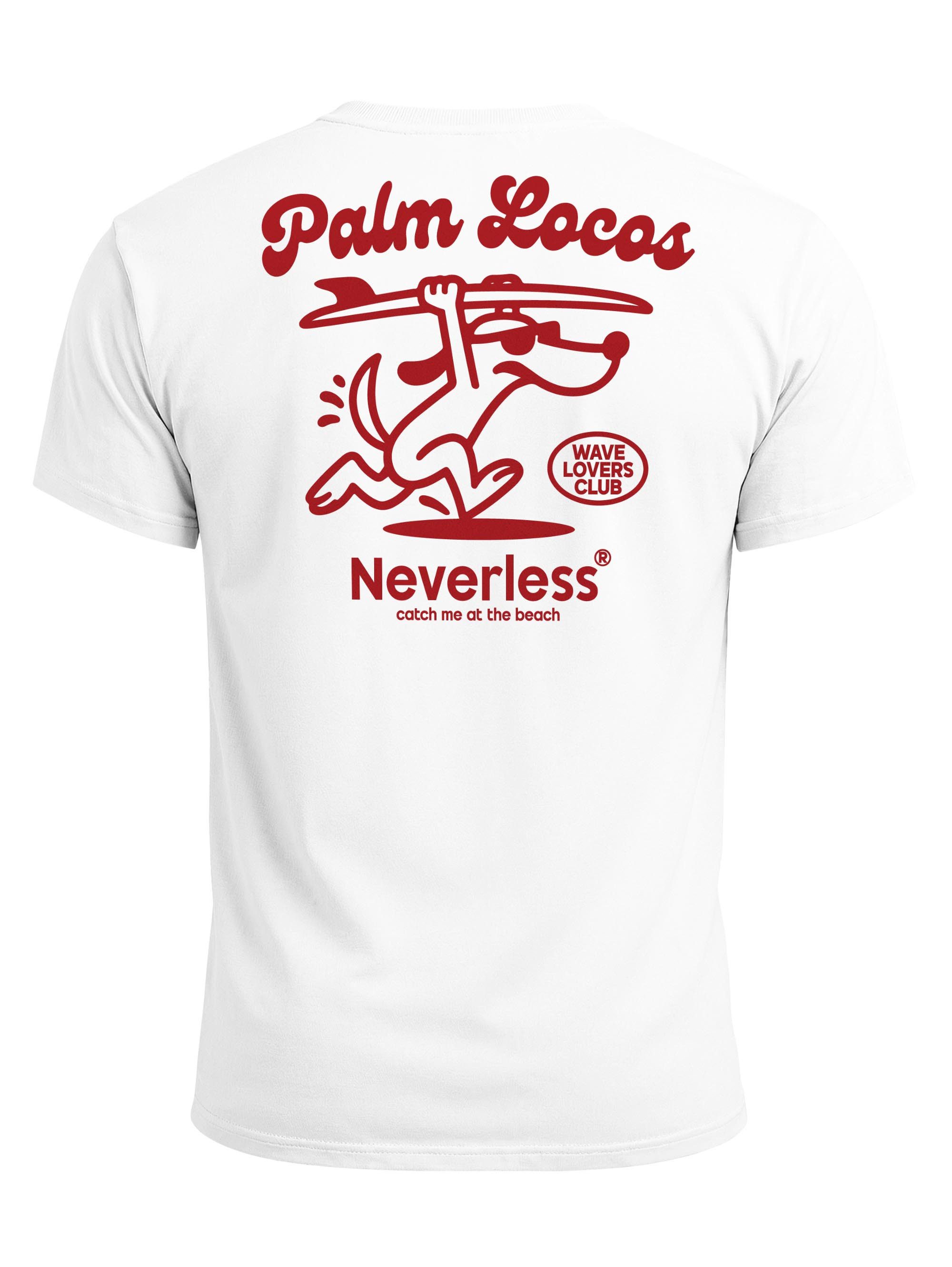 Neverless Print-Shirt Herren T-Shirt Backprint Surfing Design Aufdruck Palm Locos mit Print