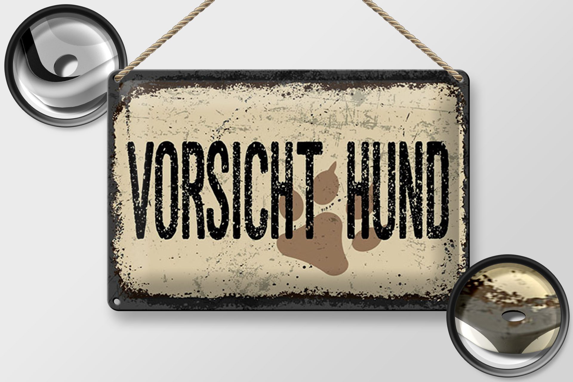 Femer GmbH Metallschild Hinweis 12x18 cm Vorsicht Hund, (1 St), gewölbte Ob günstig online kaufen
