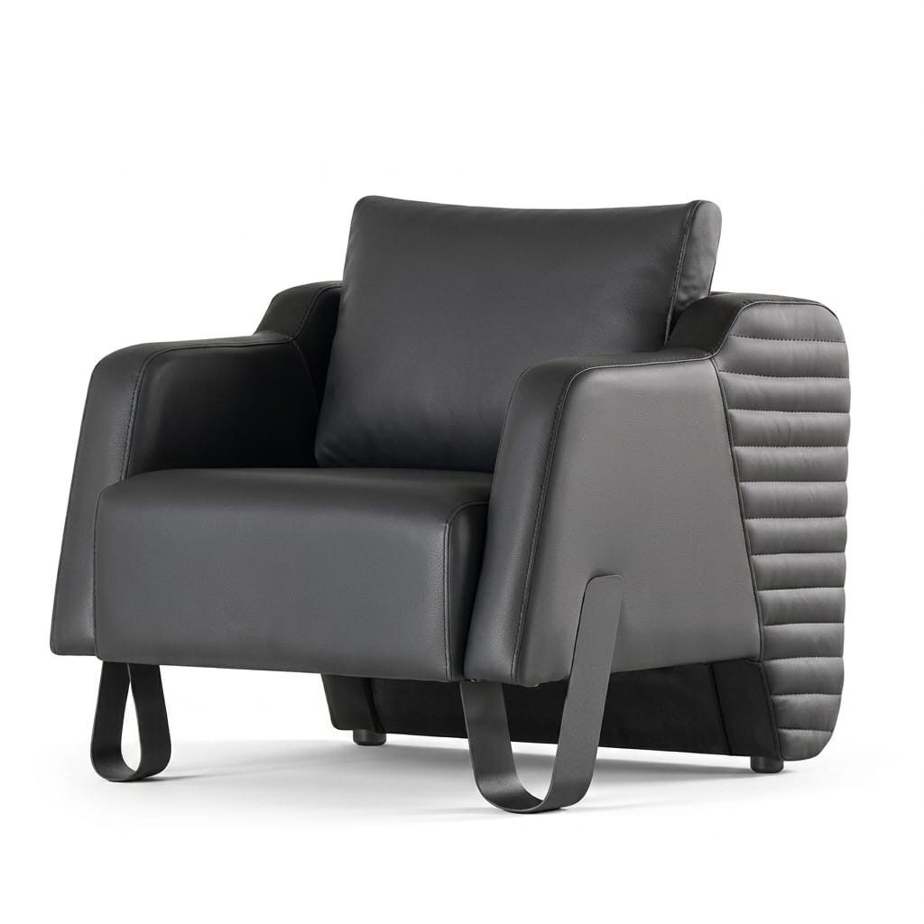 Xlmoebel Relaxsessel Sessel Schwarz modern funktional ergonomisch vielseitig Leder (1-St., 1-tlg)