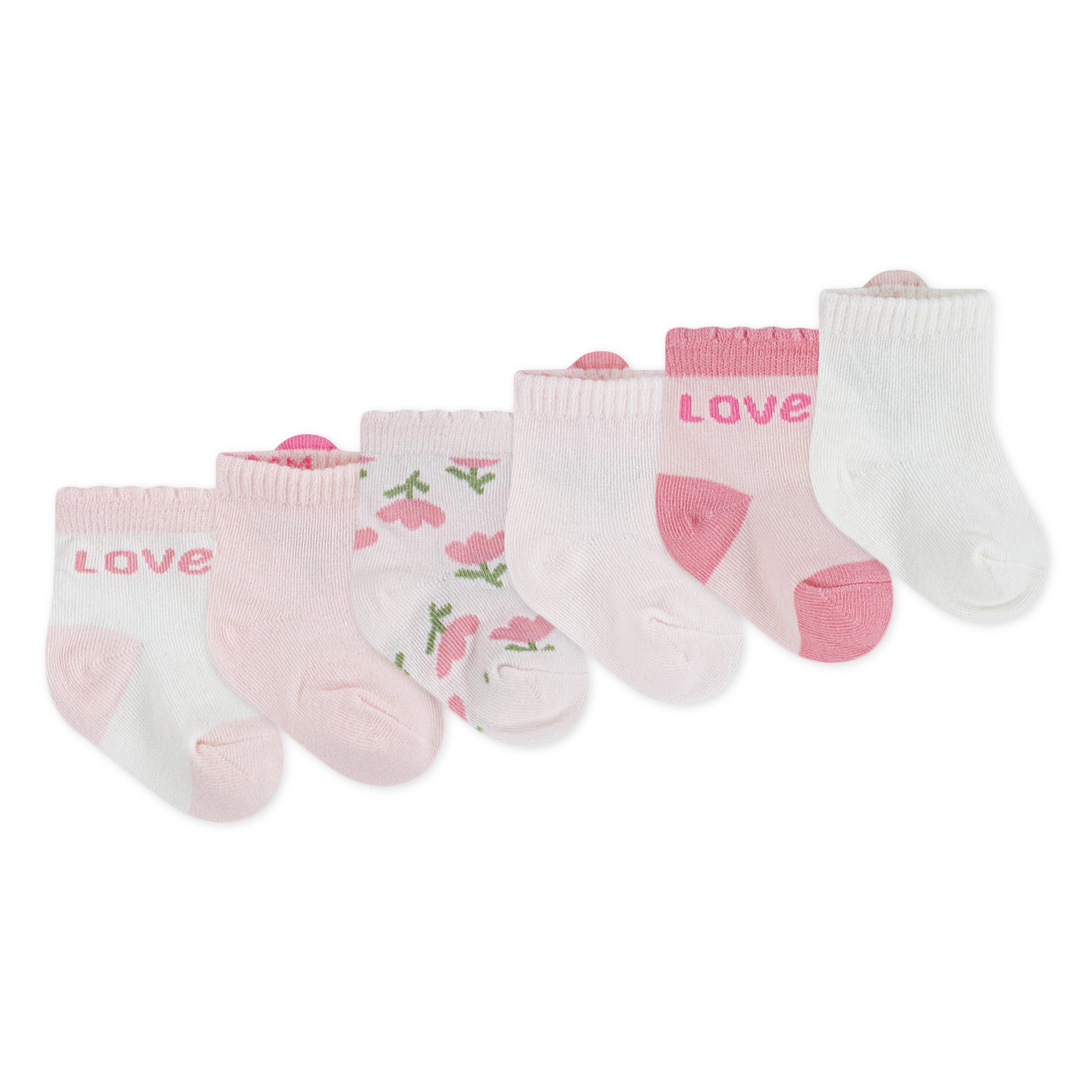 HUGGIES babywear Socken HGHG 6PK SOCK (Packung, 6-Paar) mit Stickereien