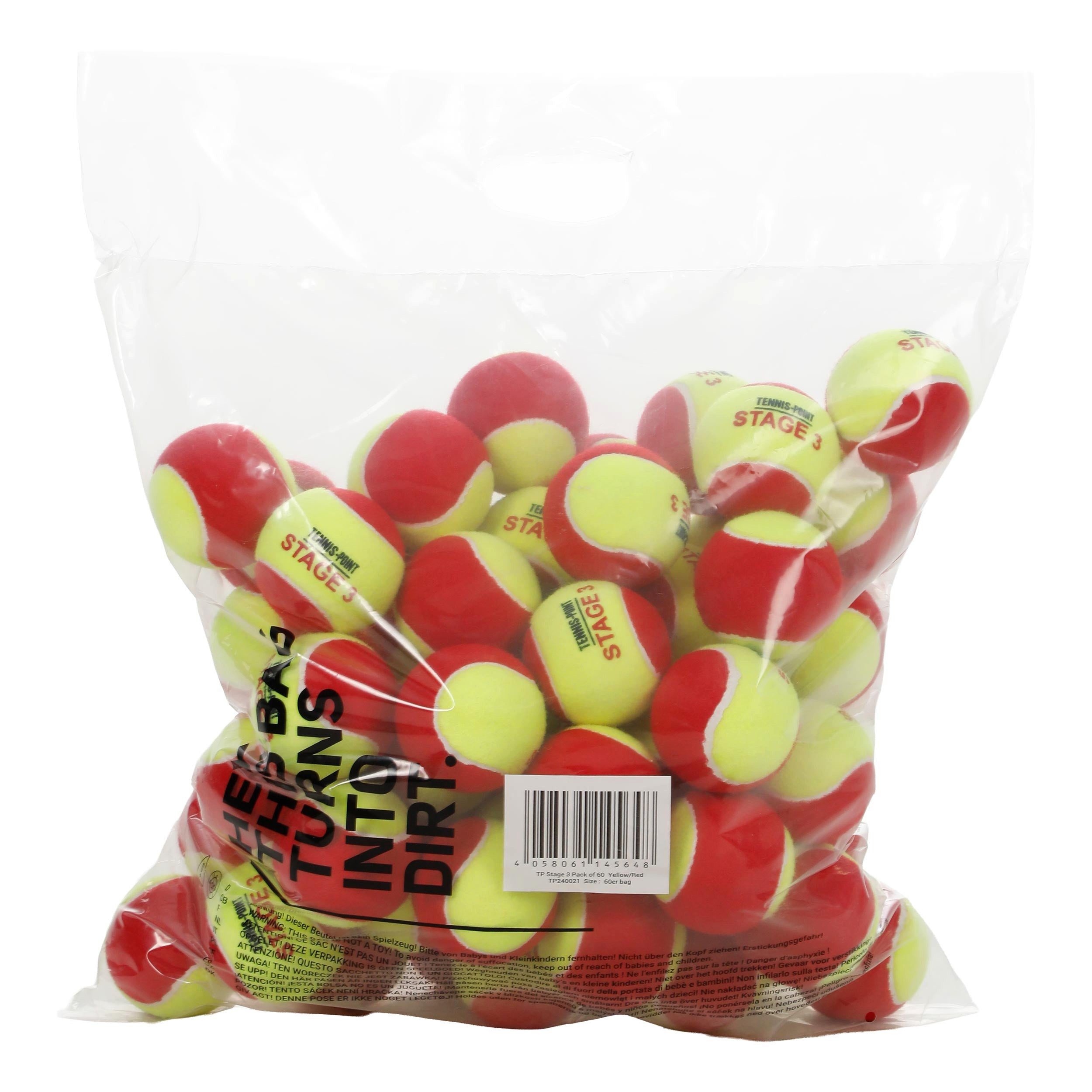 Tennisball TP Stage 3 - 60 Tennisbälle - Play and Stay Ball - (60er Beutel)