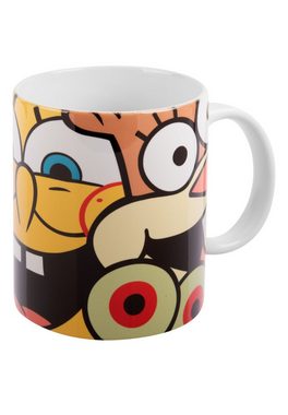 United Labels® Tasse Spongebob - Allover - Kaffeetasse aus Keramik 320 ml, Keramik