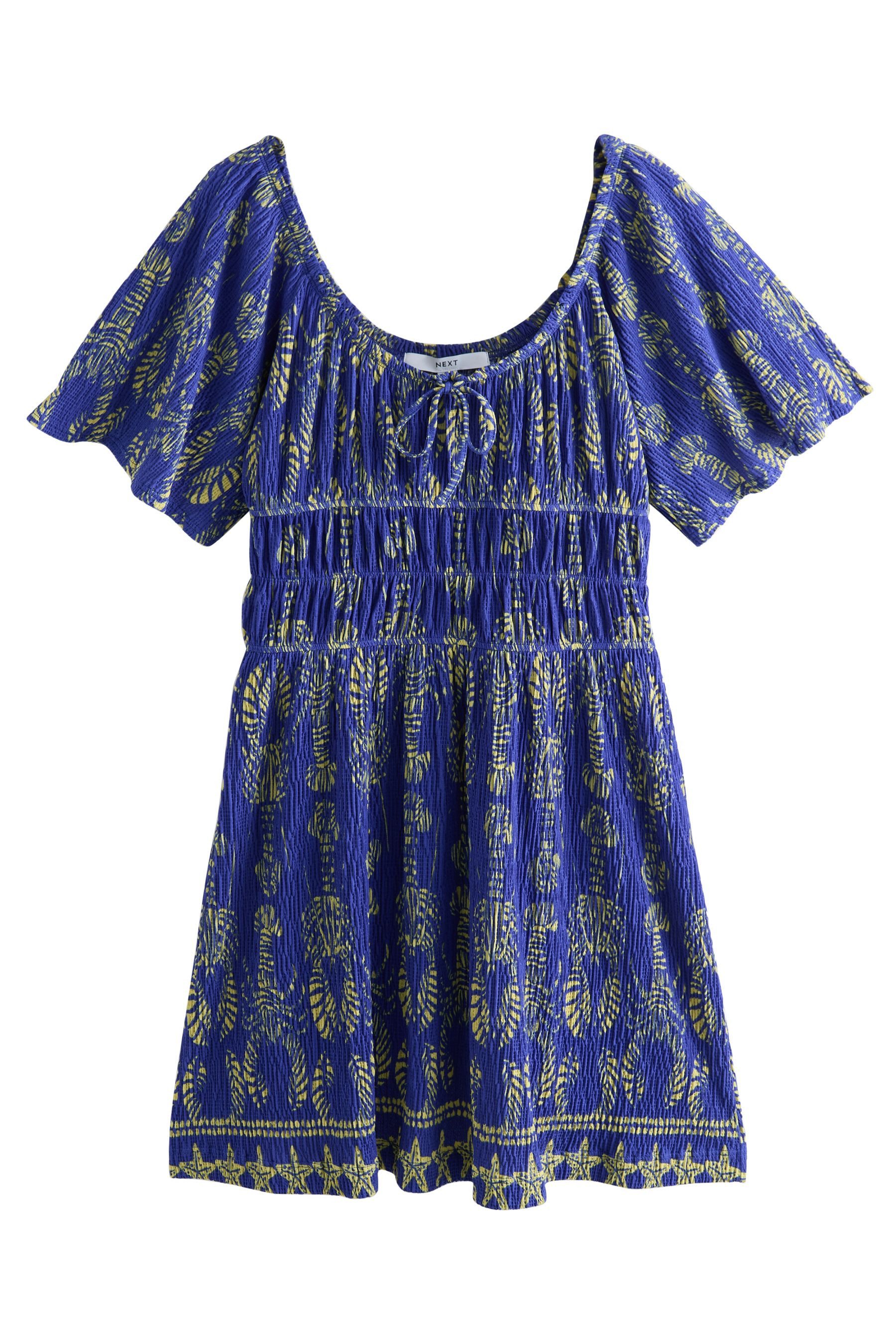 Jerseykleid Kurzärmeliges Jersey-Minikleid mit Bindedetail