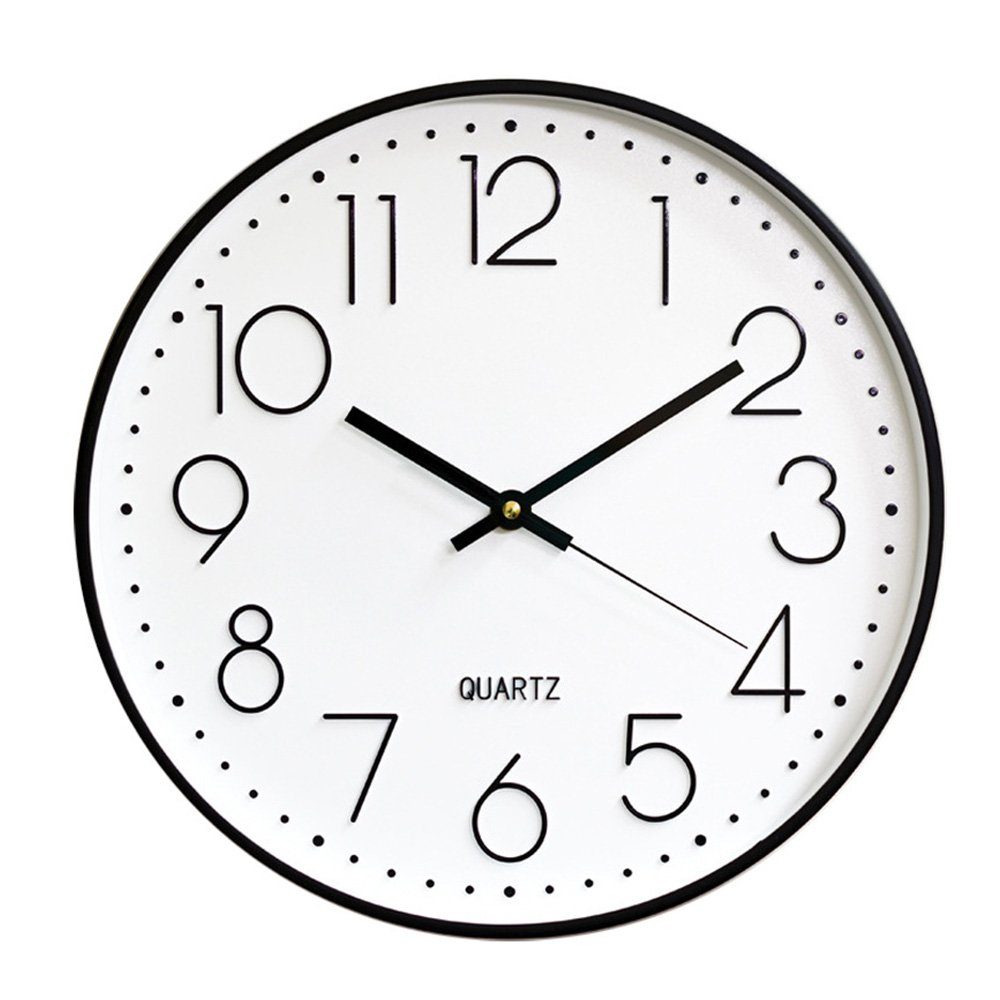 zggzerg Wanduhr 30cm Quartz Lautlos Wanduhr, ohne Ticken Runde dekorative Wanduhr