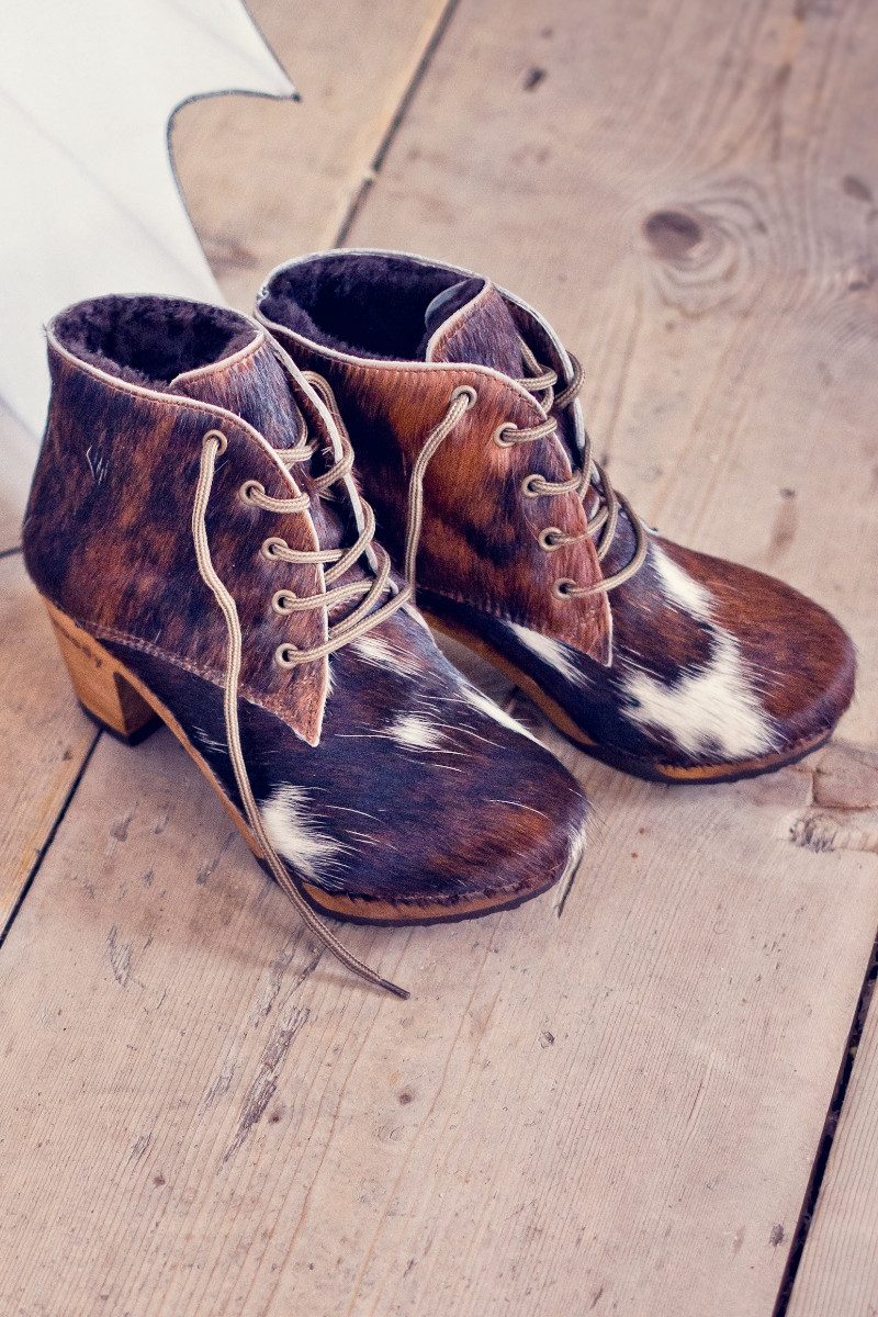 woody GmbH Fellstiefel Damen - BETTY FELL - kuhfell Stiefelette