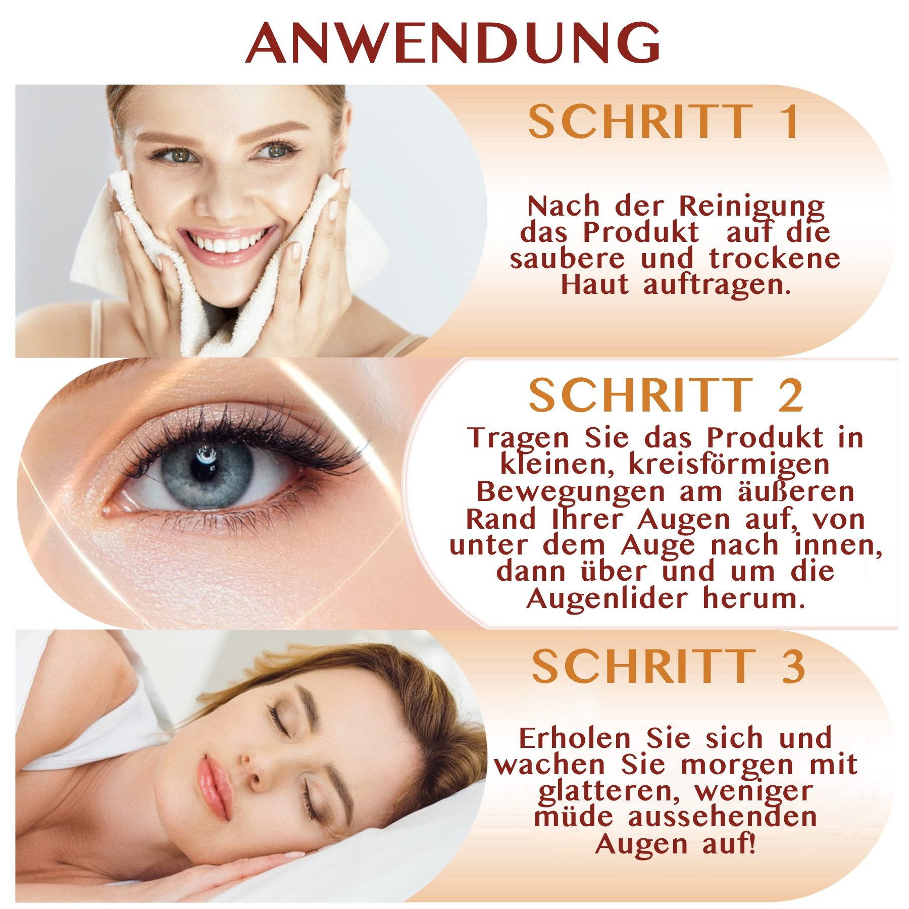 ALIVER Anti-Aging-Augencreme Augenstift Augenringe mit Kollagen Hyaluronsäure Koffein, 1-tlg., Augencreme