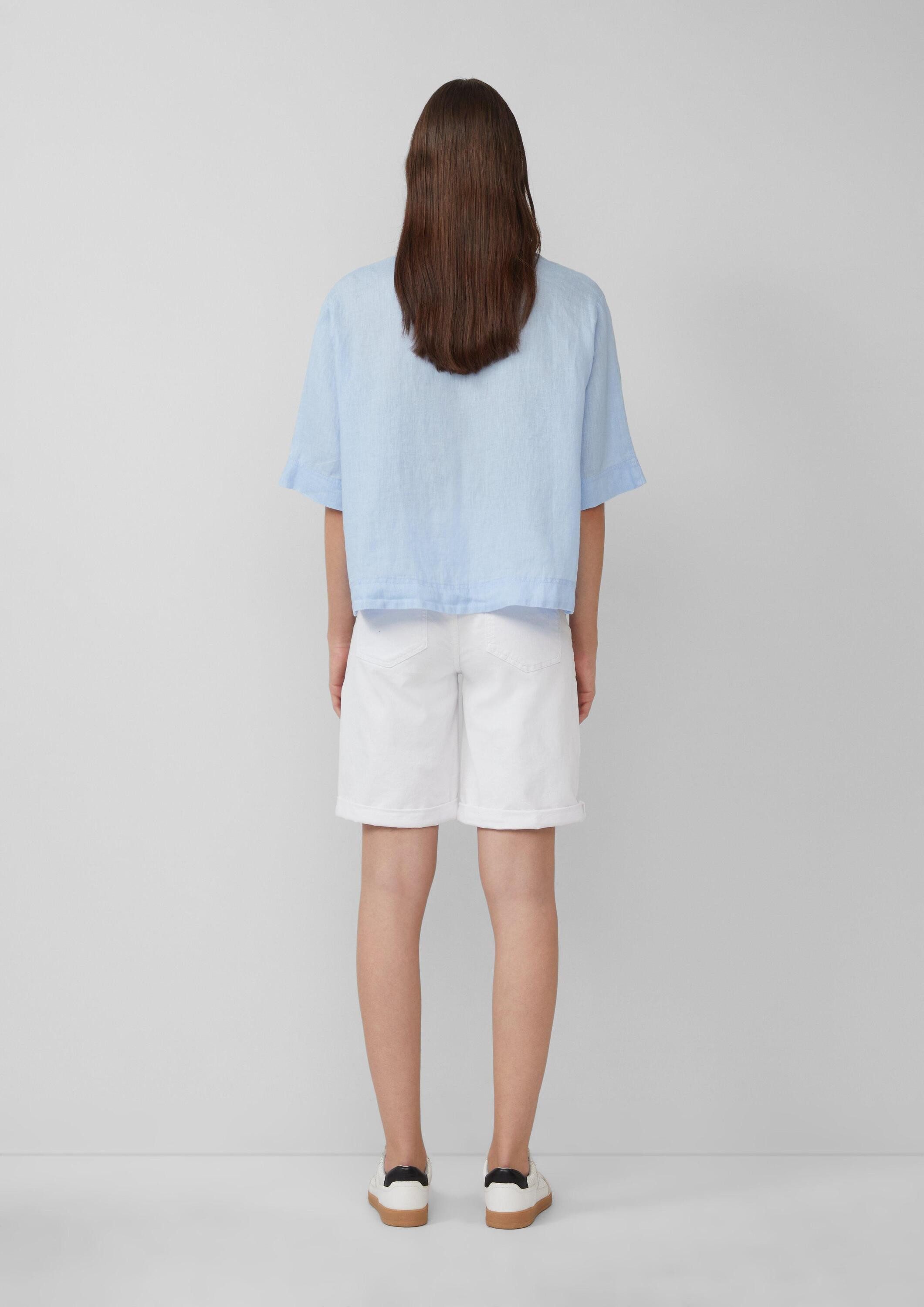 s.Oliver Kurzarmbluse Bluse Kurzarmbluse aus Leinen im Relaxed Fit