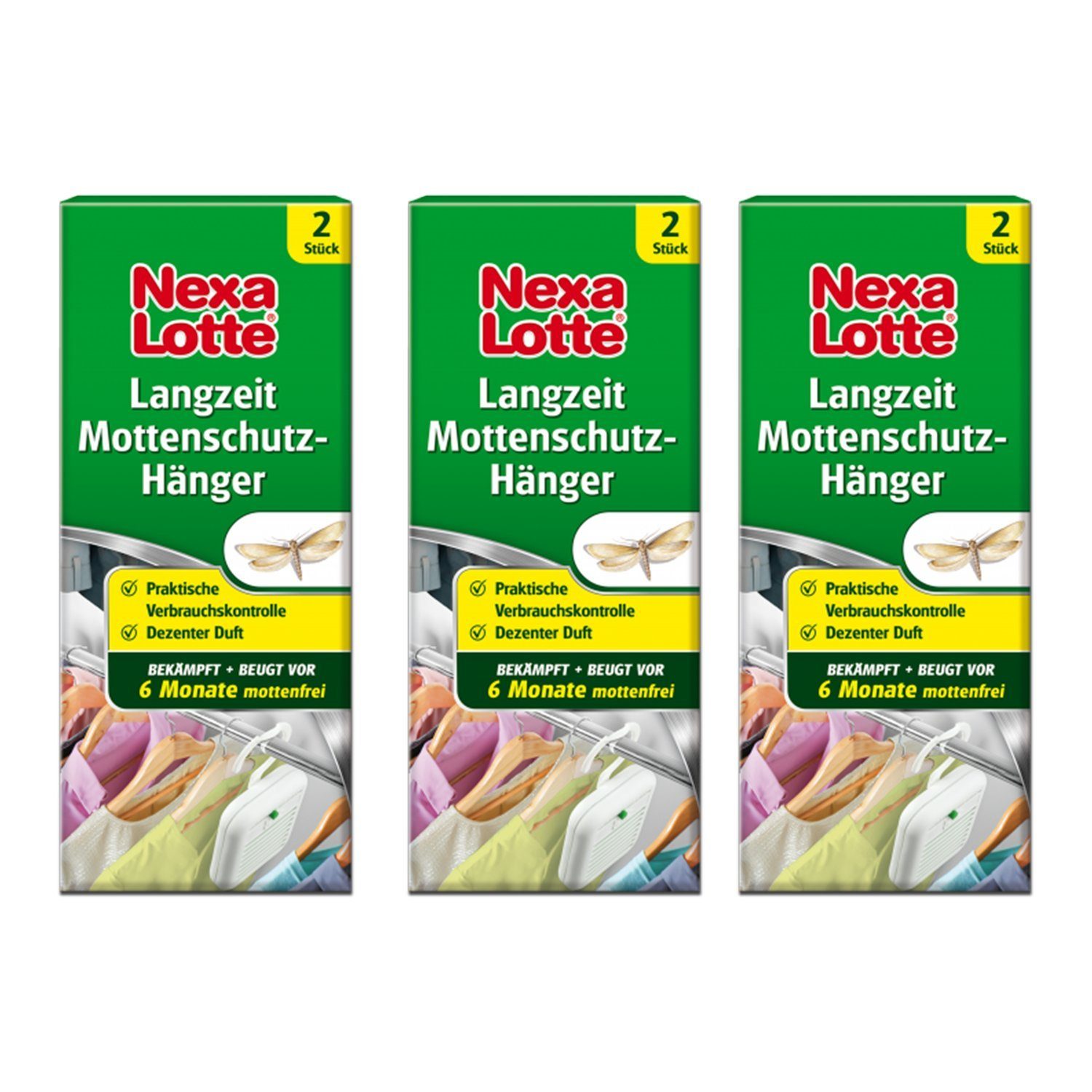 Nexa Lotte Insektenspray 3x Nexa Lotte Langzeit Mottenschutz je 2 Hänger gegen Kleidermotten wi