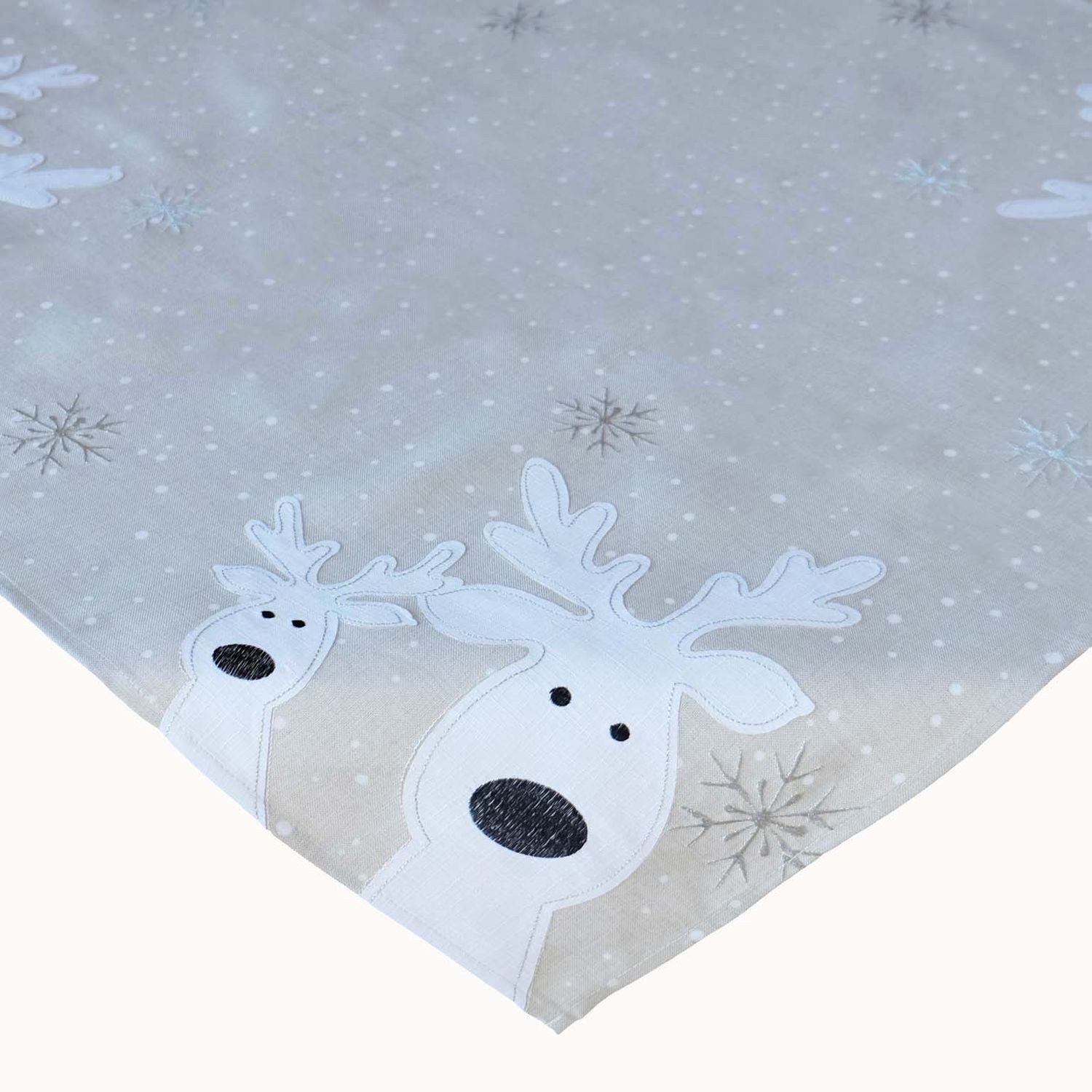 Tischdecke Tischläufer Stickerei lustiger Elch Winter Weihnachten Deko