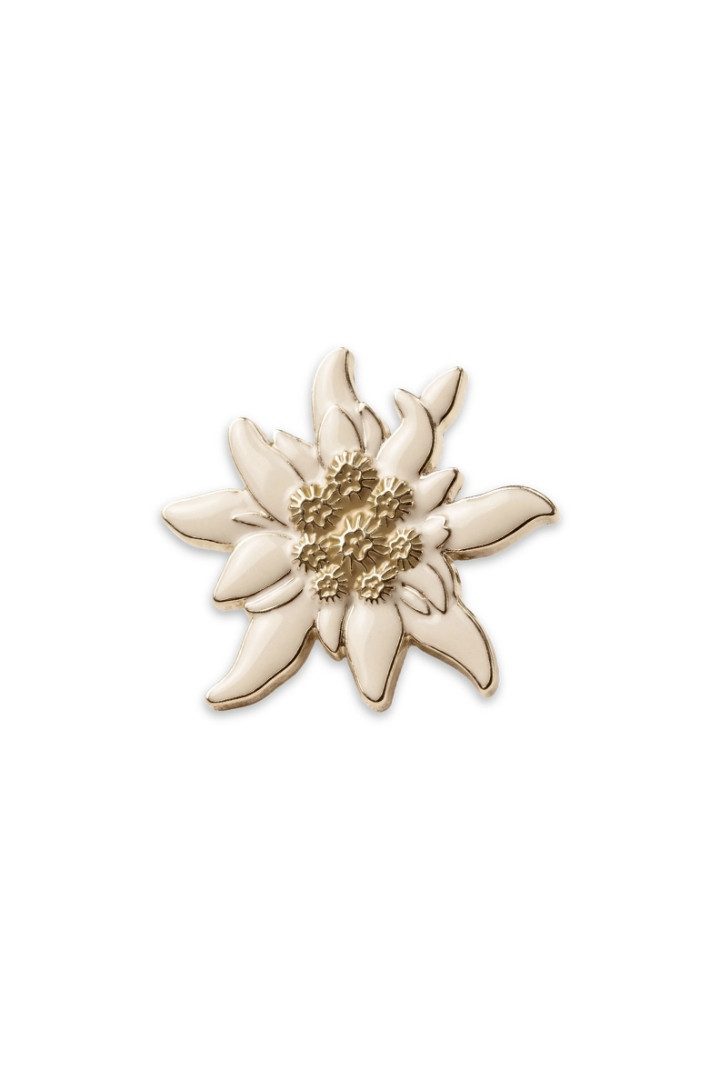 Alpenflüstern Schmuckset Ansteck-Pin - EDELWEISS - creme-weiß