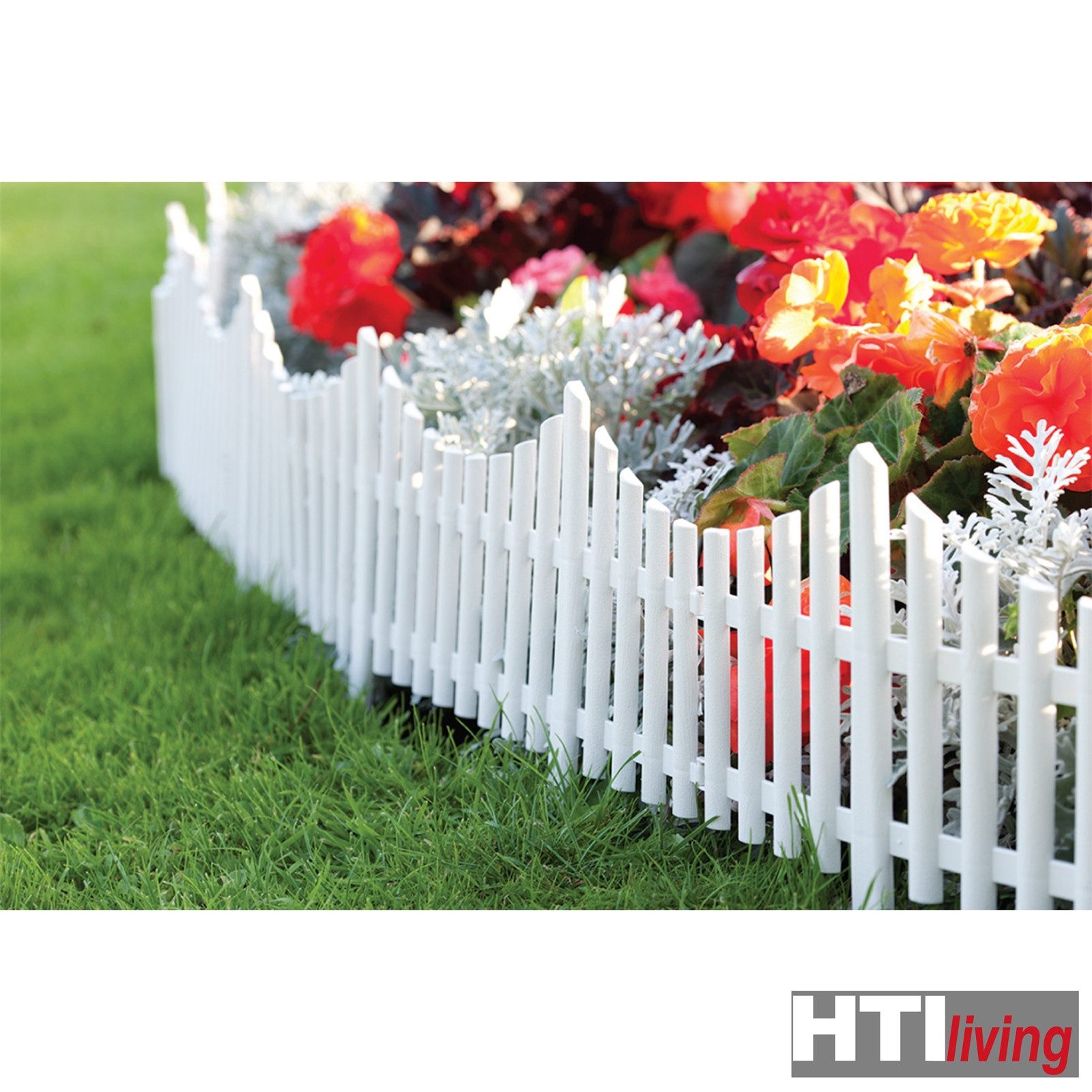 HTI-Living Beetbegrenzung Zierzaun Bogen unten 4-teilig Nessa, 4 Zaunelemente, Beeteinfassung Beetbegrenzung