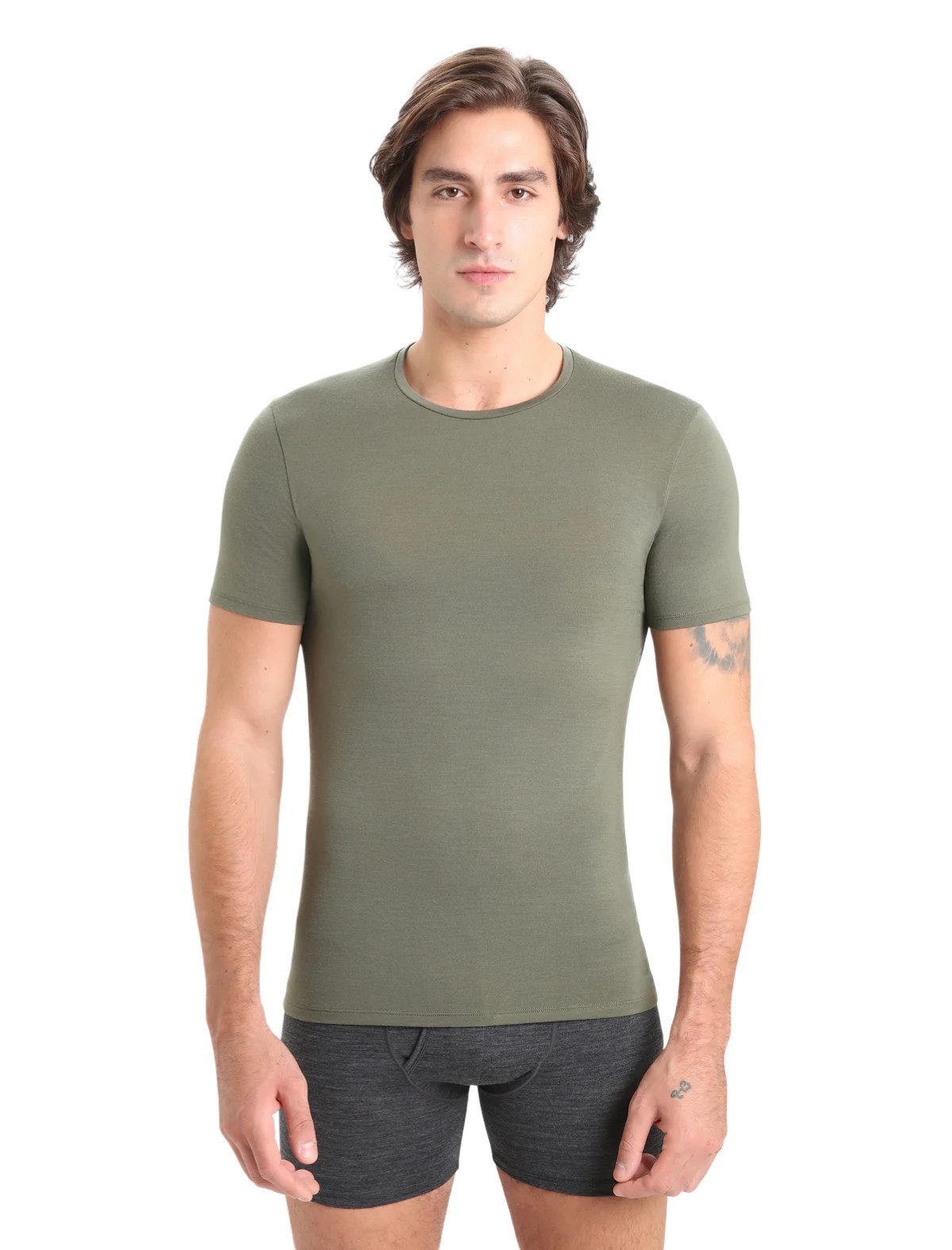 Icebreaker T-Shirt Unterwäsche Anatomica SS Crewe (Merinowolle) lodengrün Herren