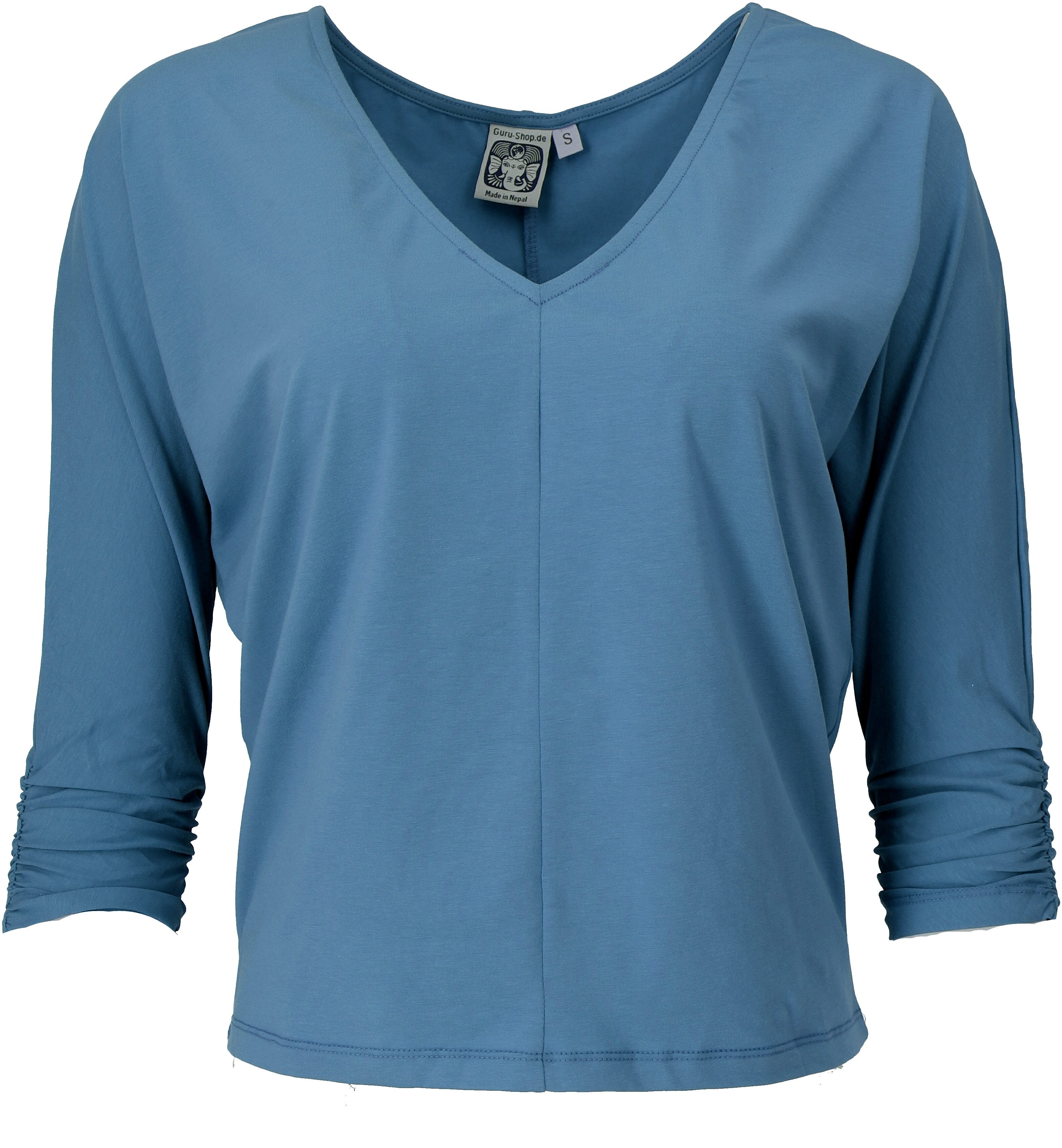 Guru-Shop Longsleeve Einfarbiges Basic Fledermaus Shirt,.. günstig online kaufen