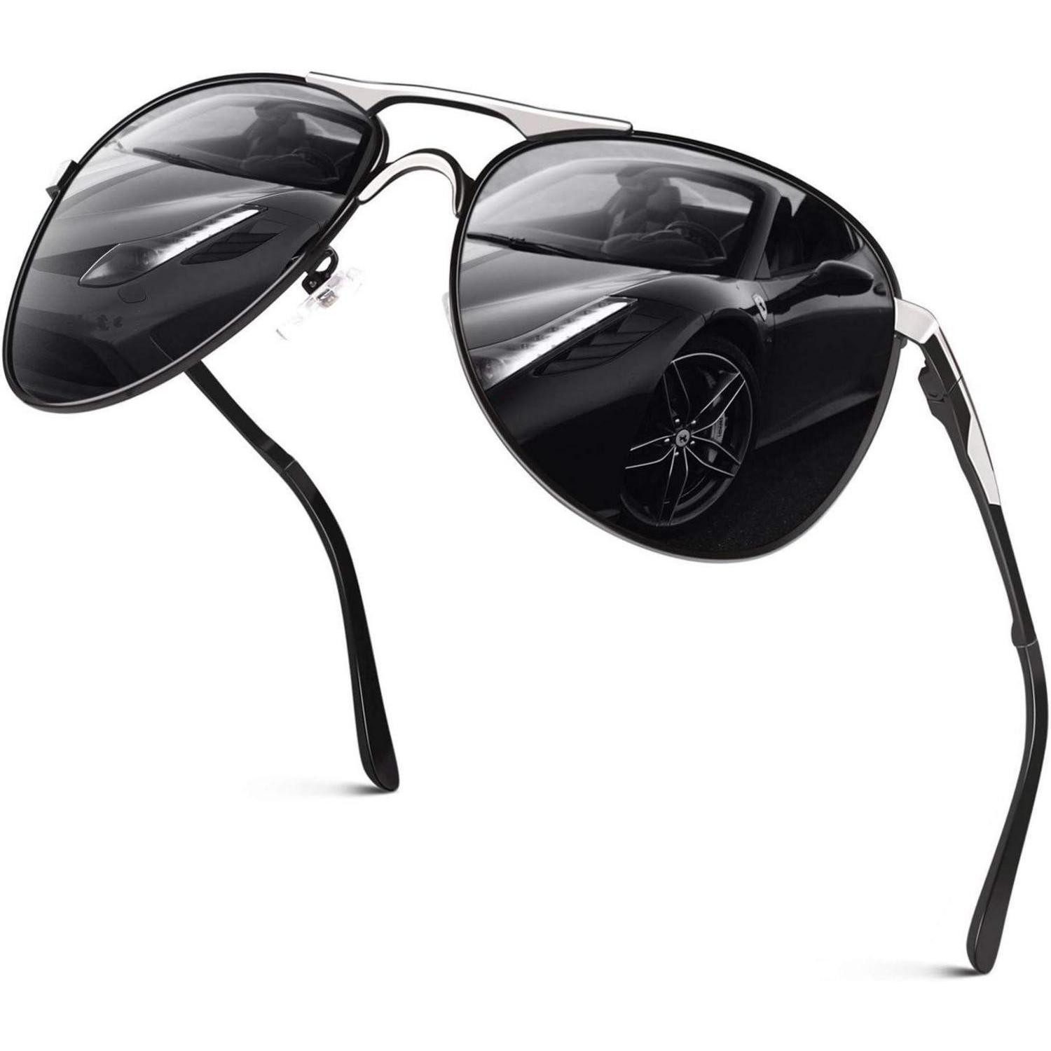 LuxusKollektion Pilotenbrille Pilotenbrille polarisiert UV400 Herren Schwarz Rahmen Schwarz Linse
