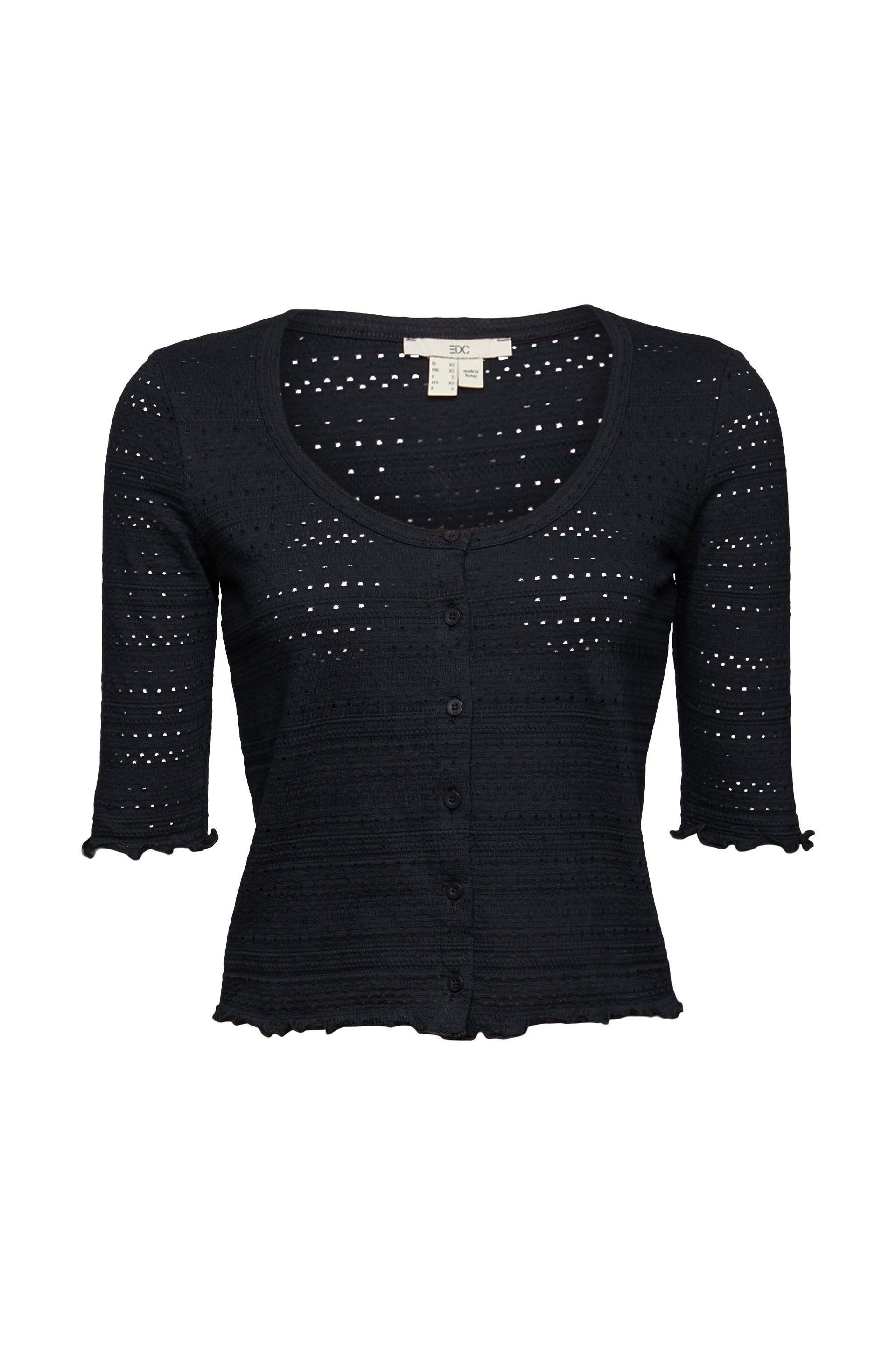 Edc By Esprit Damen T-Shirt – Fließende Bluse Mit Allover-Print, Nachhaltige Viskose