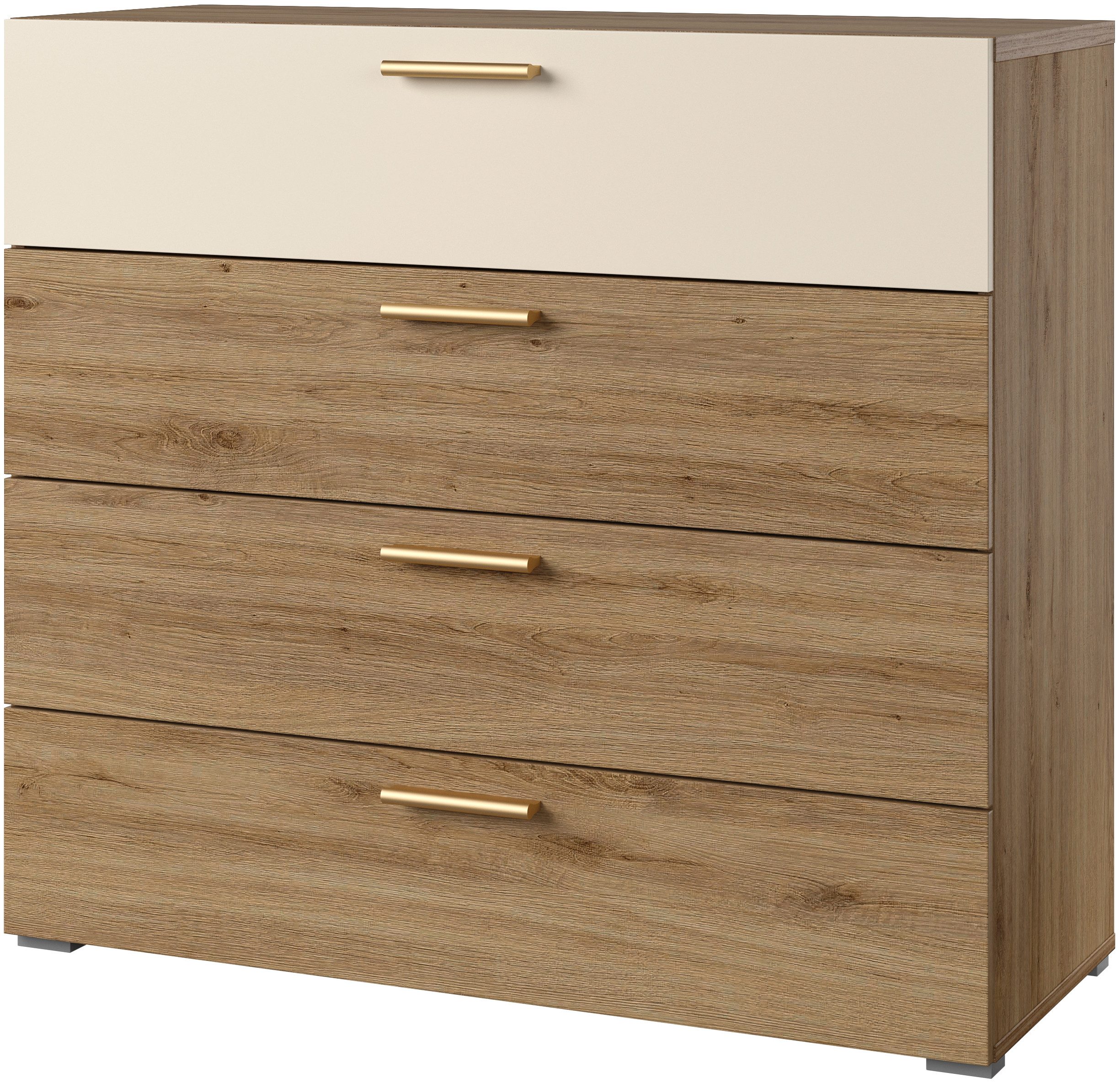 Home affaire Schubkastenkommode Bitry, Breite 100 cm, Sideboard mit Schubladen, viel Stauraum, Mehrzweckschrank fühlbare Struktur, Holzoptik