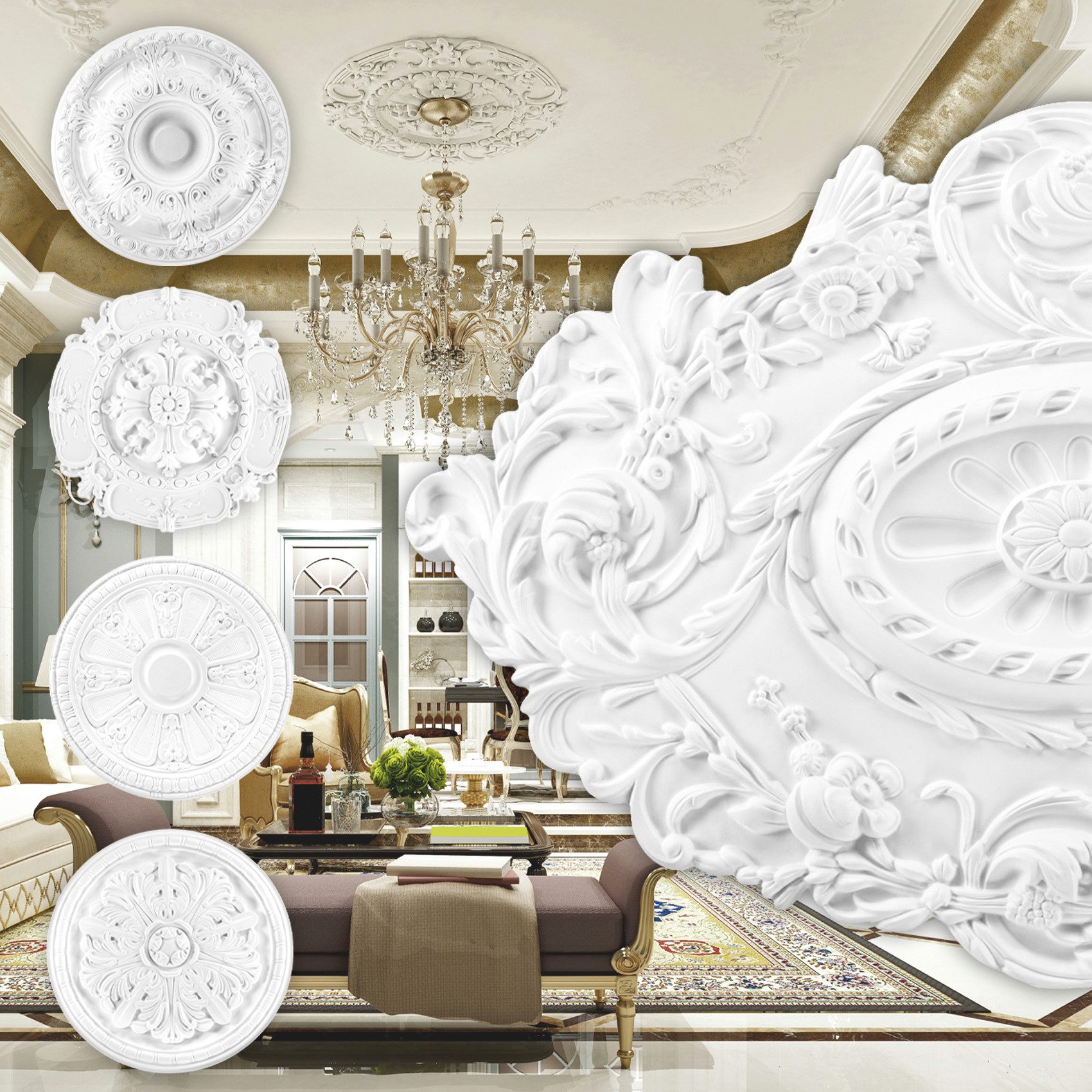 Grand Decor Wanddekoobjekt R119 (Stuckrosette aus günstig online kaufen