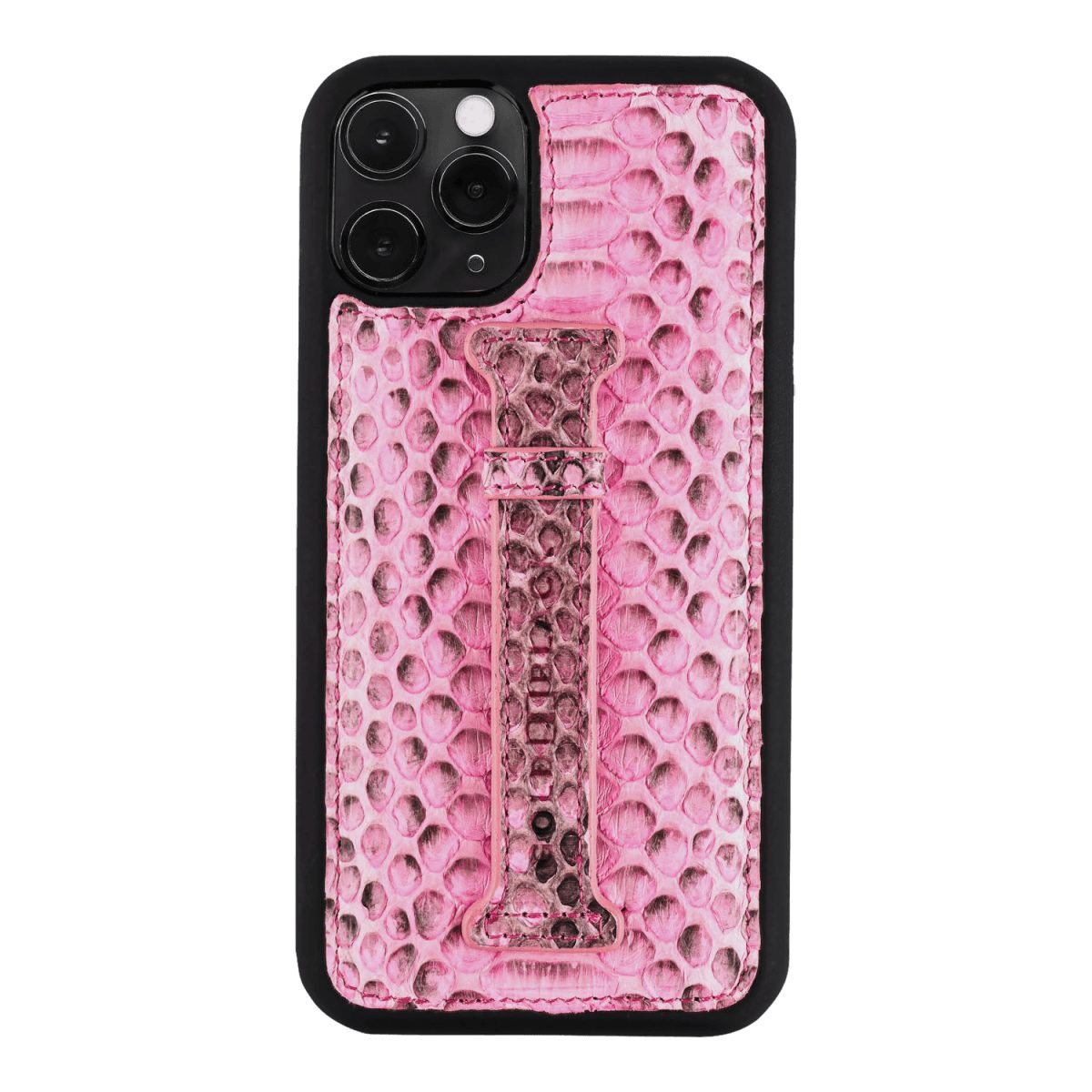 GOLDBLACK Handyhülle GOLDBLACK iPHONE 11 PRO LEDERHÜLLE MIT FINGERSCHLAUFE PYTHON PINK
