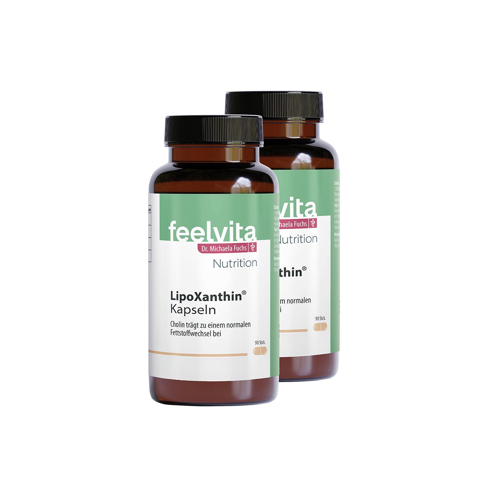 Genius Feelvita Nutrition LipoXanthin® Kapseln 180 Kapseln Kapseln, 2er- Set à 90 St., vegane Stoffwechsel-Kapseln