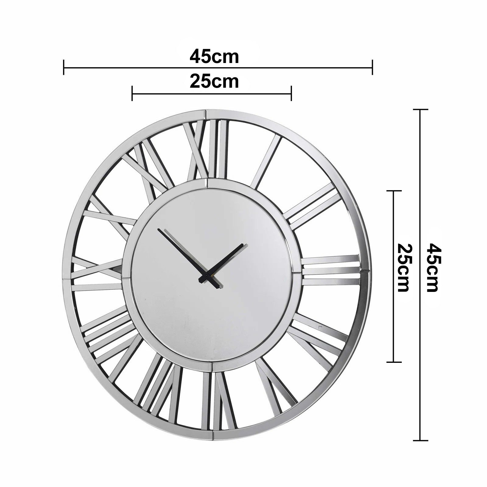 Yorbay Wanduhr Runde Spiegel-Wanduhr mit Romischen günstig online kaufen