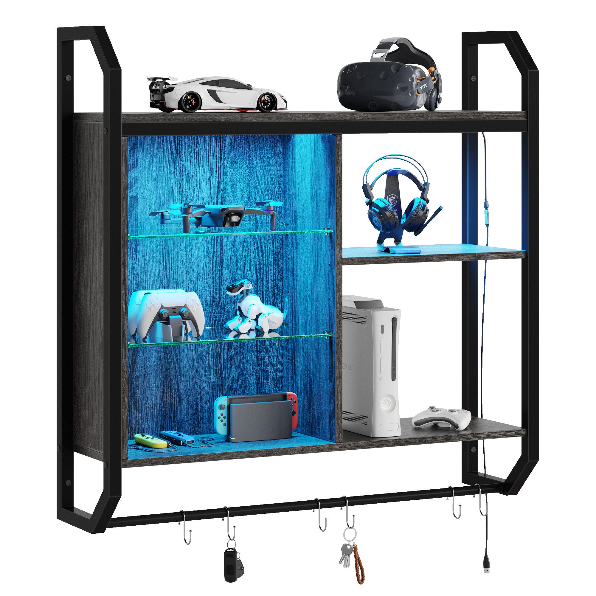 Bestier Wandregal Küchenregal, LED-Gaming-Regale (19.8 x 84 x 88.6 cm) mit günstig online kaufen