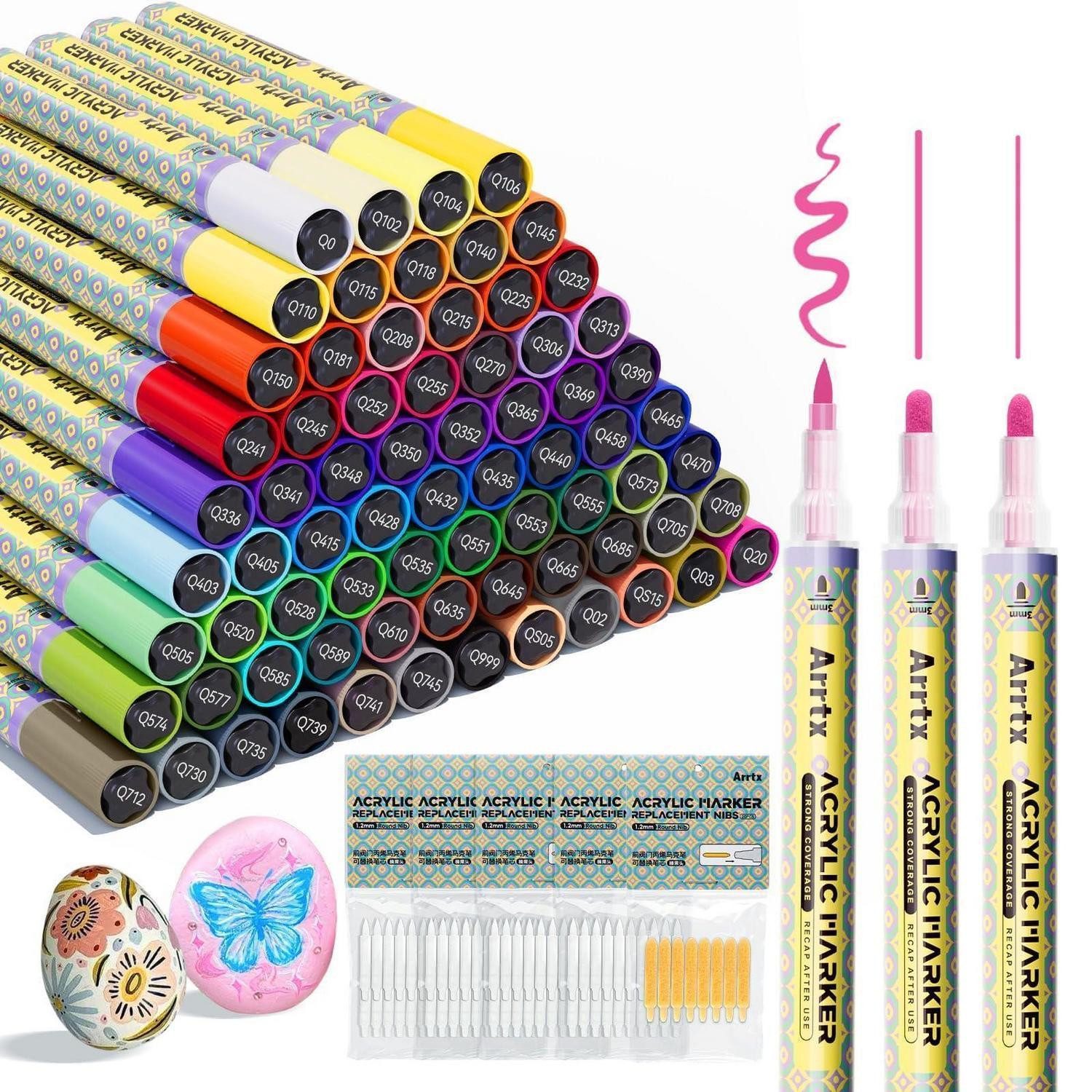 LuxusKollektion Marker Acrylfarben-Stifte Set 72 Farben Mittlere Spitze