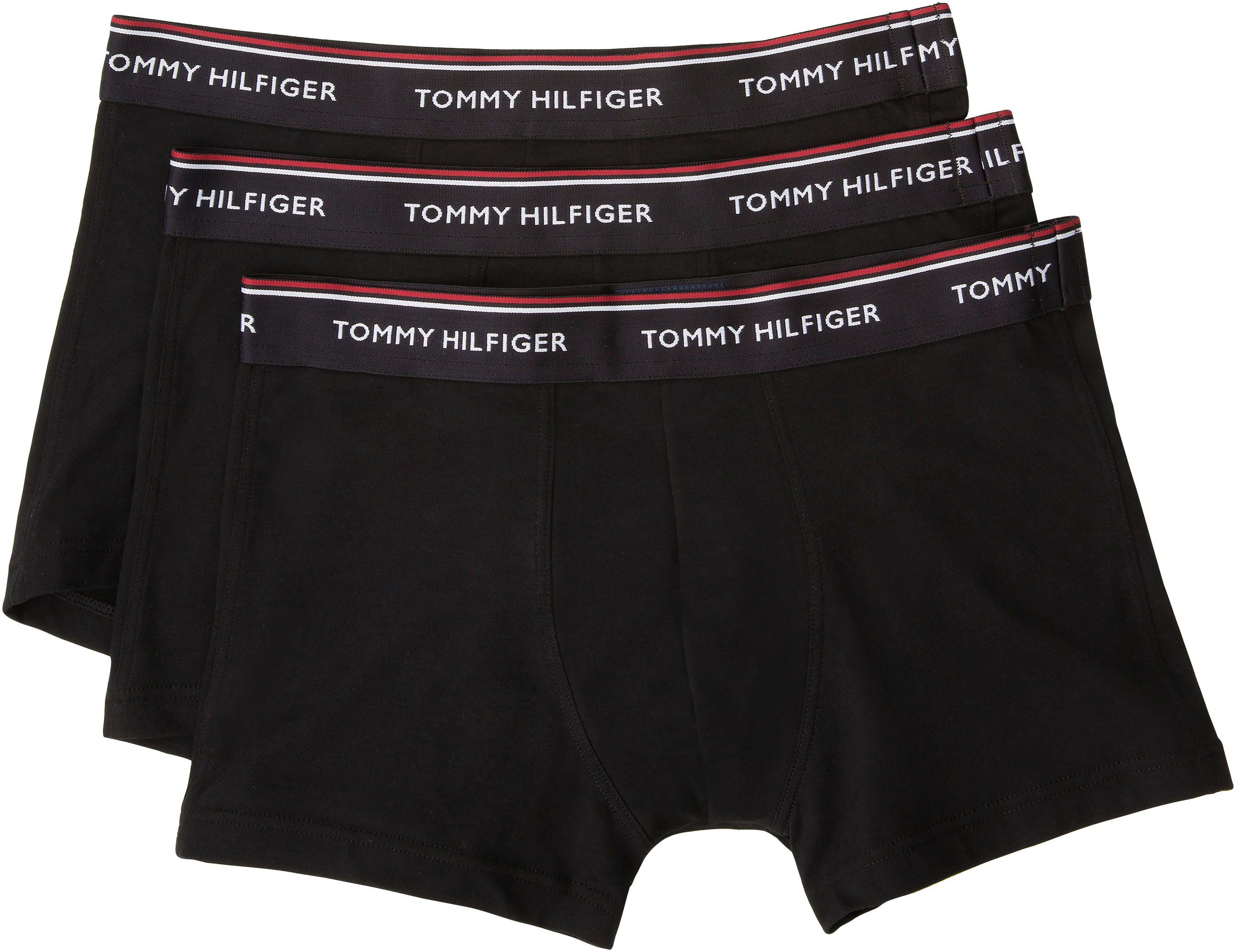 PACK Tommy Logo-Elastiktape mit TRUNK Hilfiger 3-St., Underwear 3 BT Trunk Black 3er-Pack) (Packung, Hilfiger Tommy