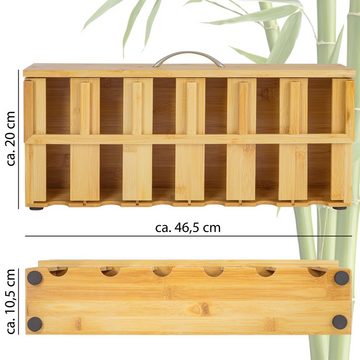 ONVAYA Teebox Teebox aus Holz, Teekiste mit 6 Fächern, Teebeutelbox, Bambus