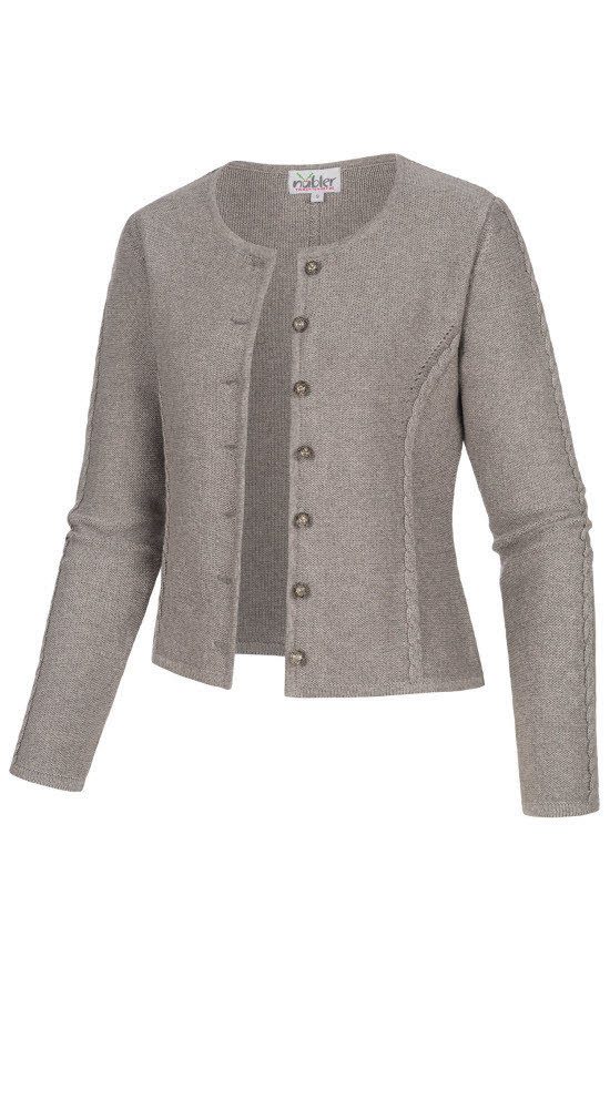 Nübler Trachtenstrickjacke Strickjacke Amira in Silber von Nübler