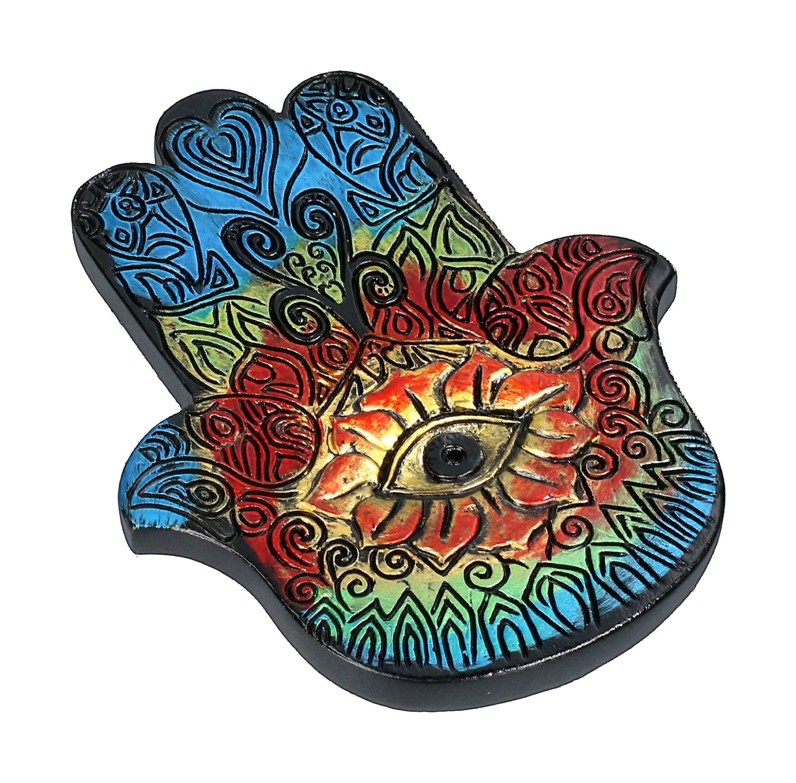 Figuren Shop GmbH Räucherstäbchen-Halter Räucherstäbchenhalter - Hamsa Stärke - Fatimas Hand Dekoration
