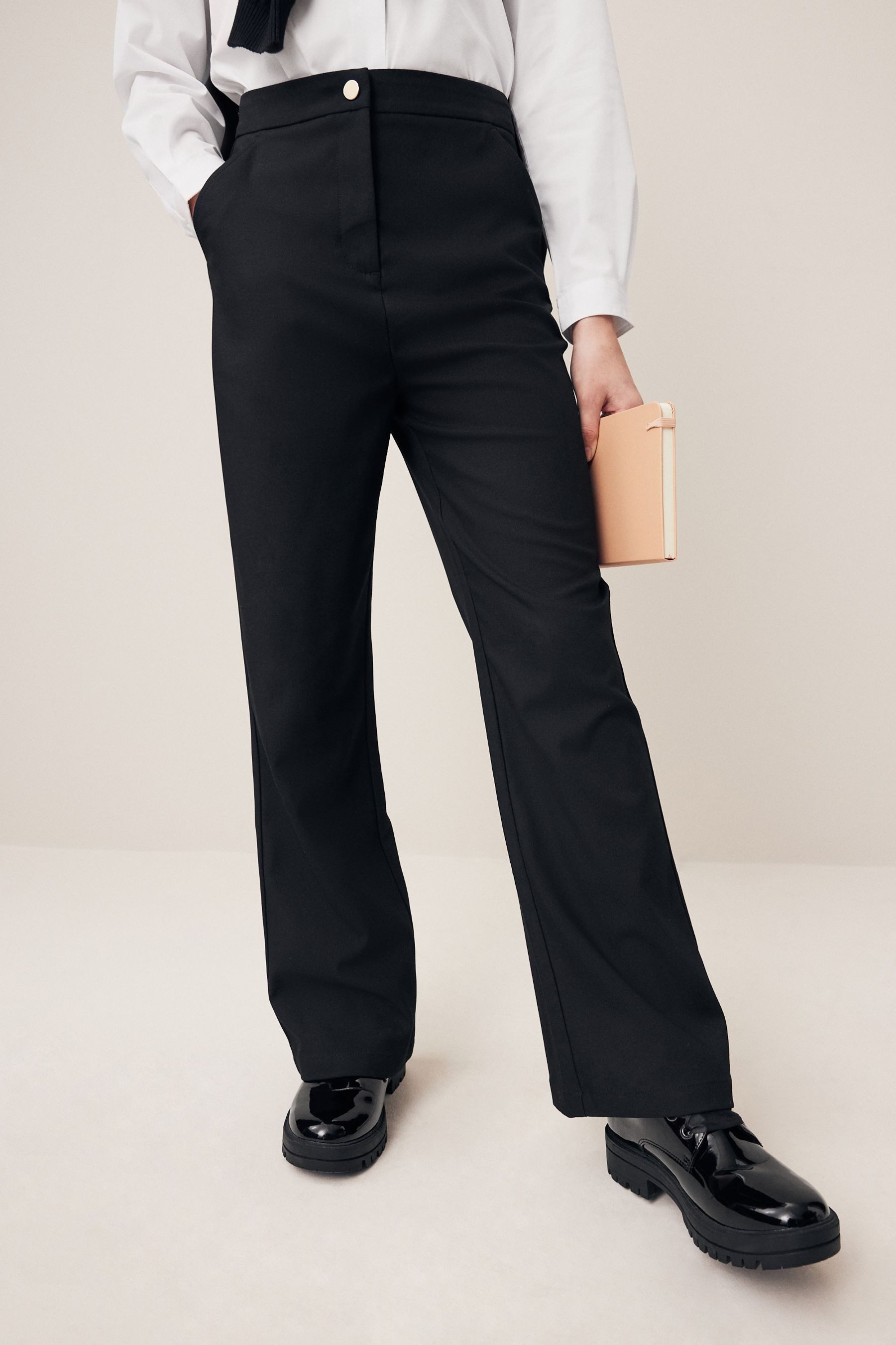 Next Schlaghose Hochtaillierte Hose mit Schlag (1-tlg)