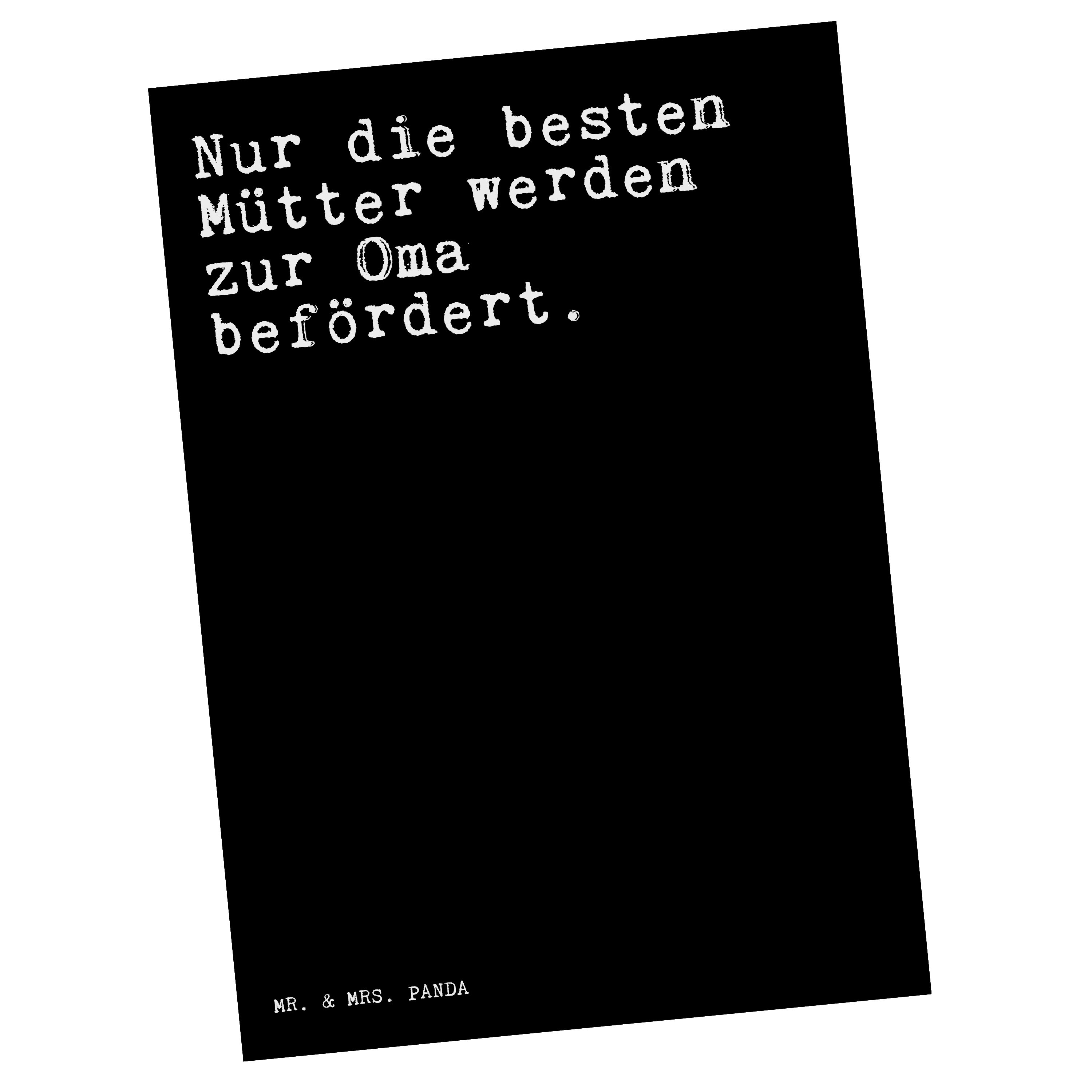 Mr. & Mrs. Panda Postkarte »Nur die besten Mütter... Schwarz