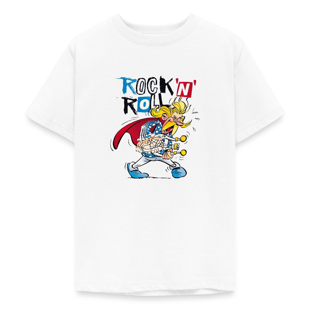 T-Shirt Asterix & Obelix Troubadix Singt Rock'N'Roll Teenager T-Shirt