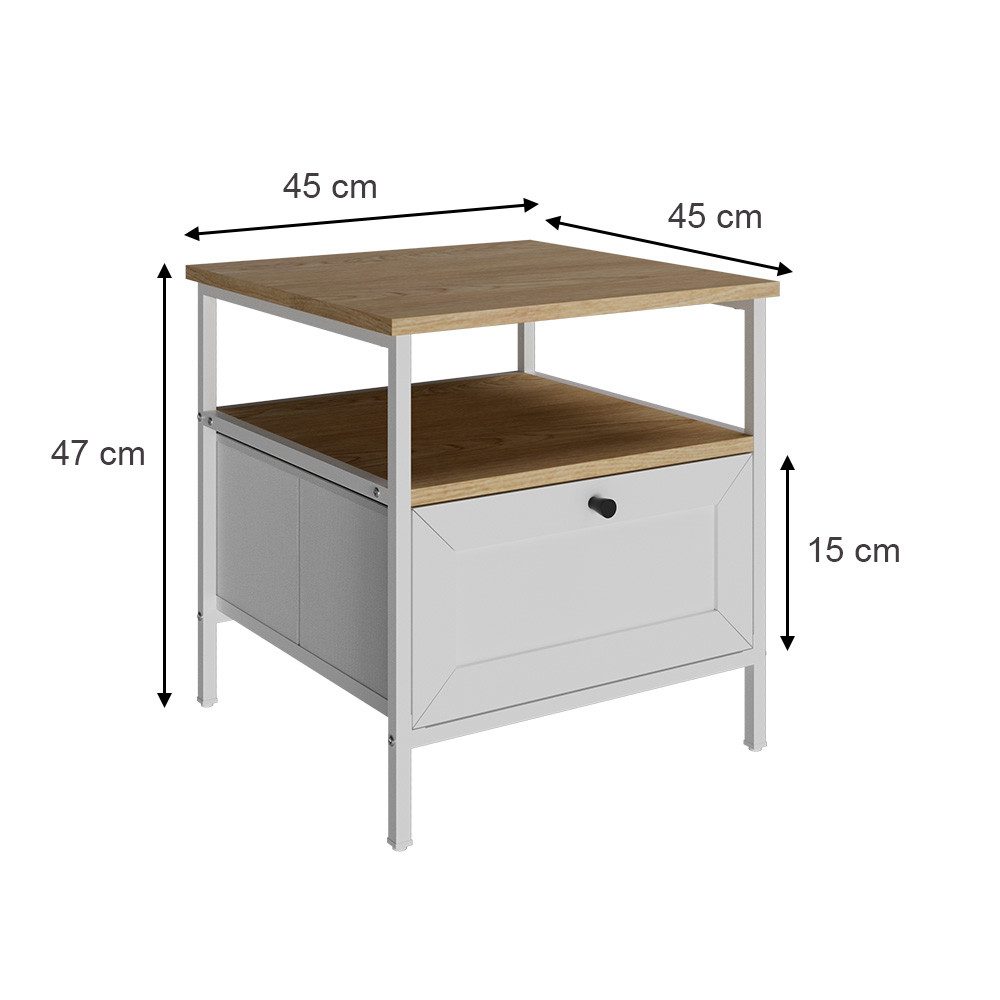 Vicco Nachtschrank Lunis, Weiß, 45 x 47 cm 2er Set günstig online kaufen