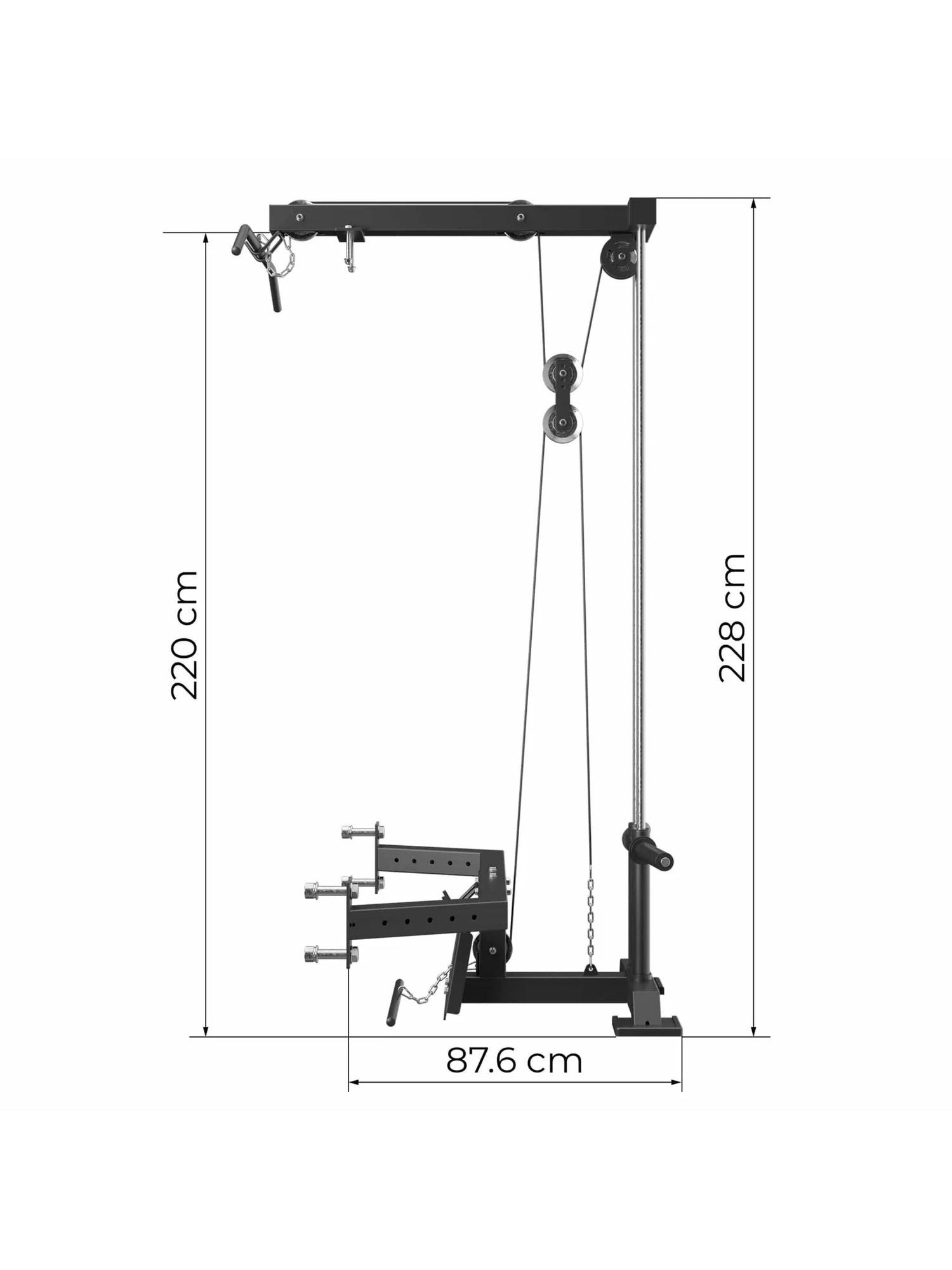ATLETICA Power Rack R8-Latzug mit Rudereinheit, 66 kg Eigengewicht
