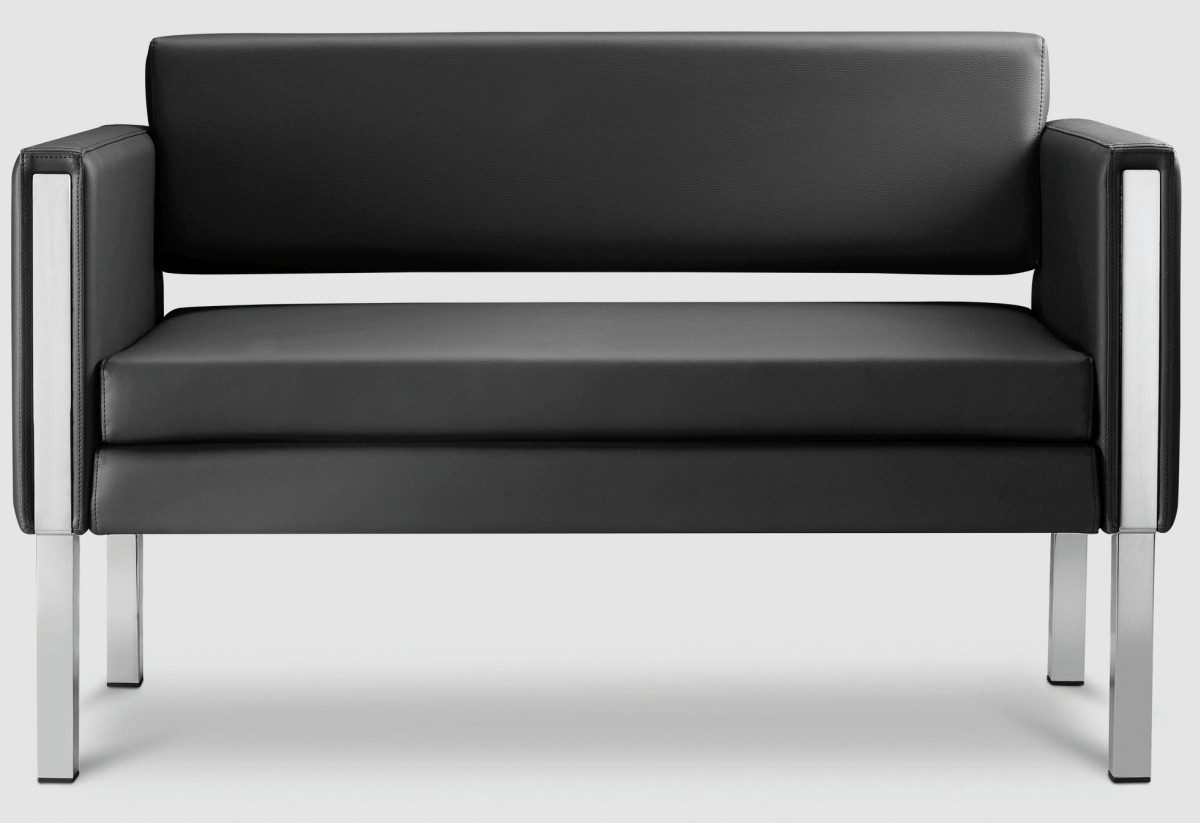 Bisley Stuhl Sofa Only 2-Sitzer Kunstleder HxBxT 73x123x63cm schwarz