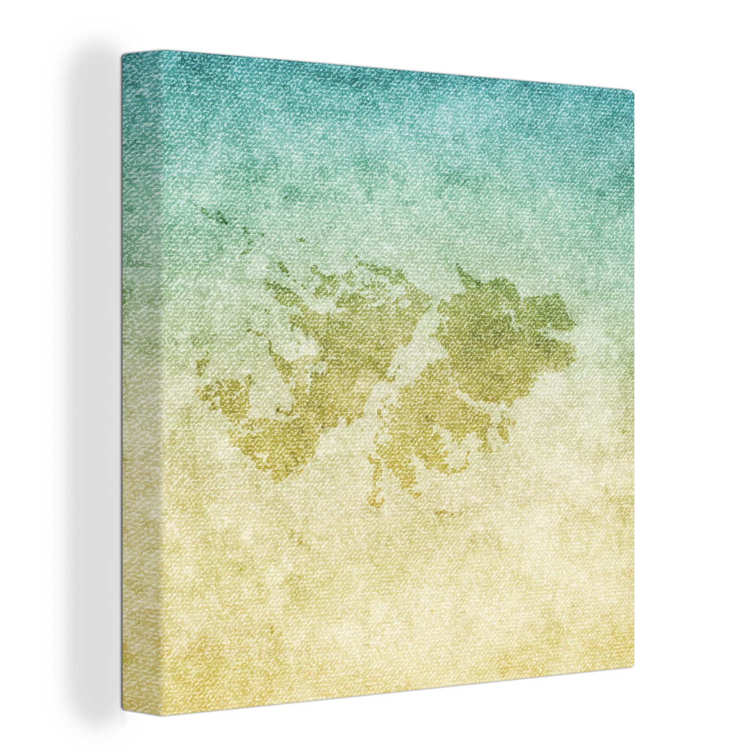 OneMillionCanvasses® Leinwandbild Eine Illustration einer farbigen Karte der Falklandinseln, (1 St), Leinwand Bilder für Wohnzimmer Schlafzimmer