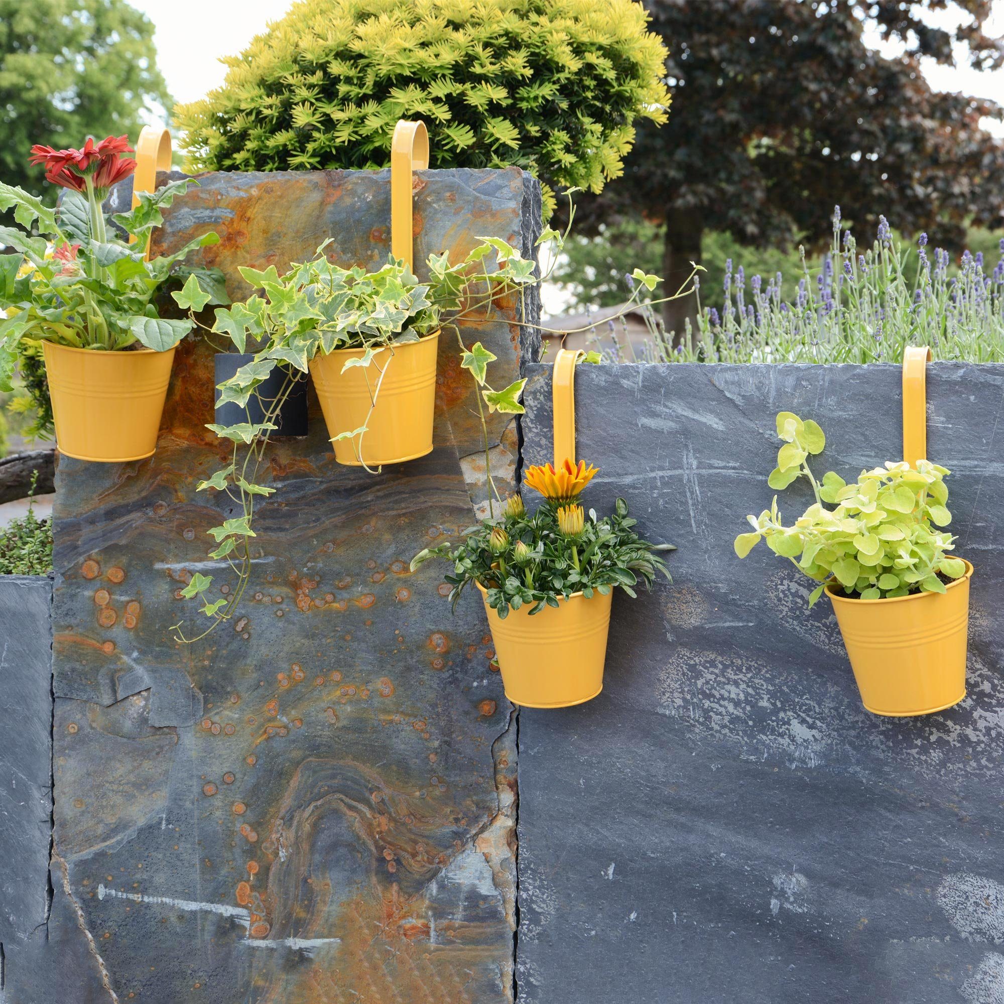UNUS GARDEN Blumentopf Hängetöpfe bunt in Metall Hängeblumentöpfe für aus Pflanzen sommerlichen (14er Set), Farben