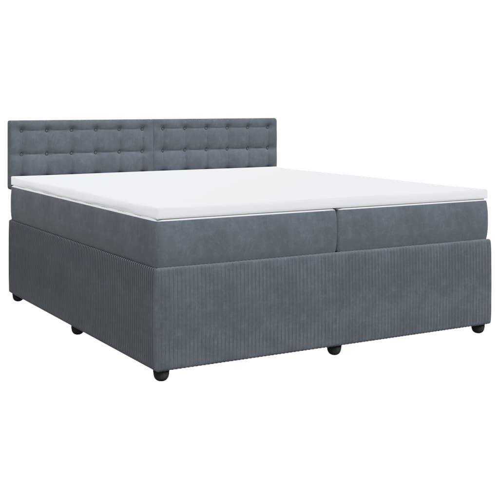 Bett Boxspringbett mit Matratze Dunkelgrau 200x200 cm Samt