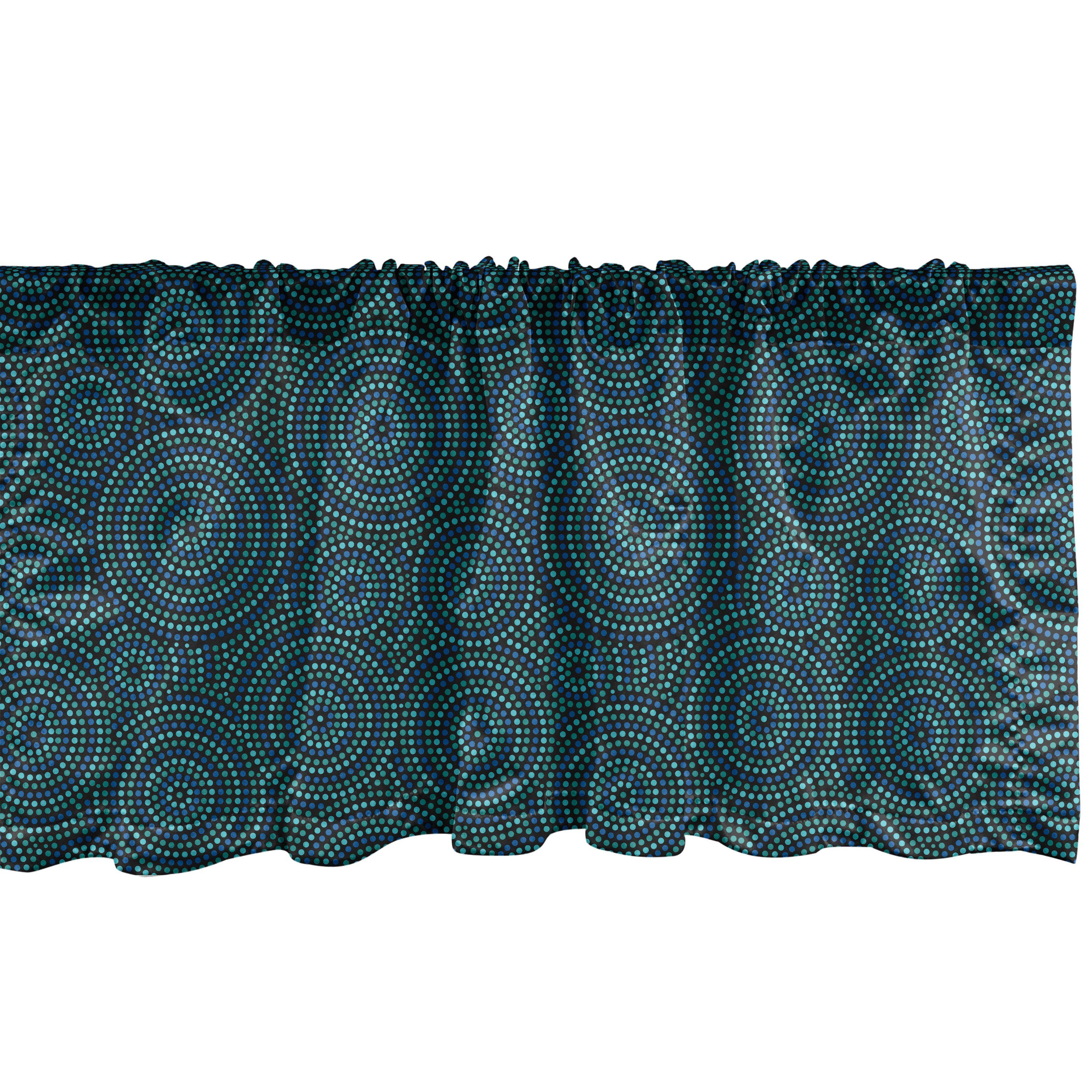 Scheibengardine Vorhang Volant für Küche Schlafzimmer Dekor mit Stangentasche, Abakuhaus, Microfaser, Kreise Funky Runde