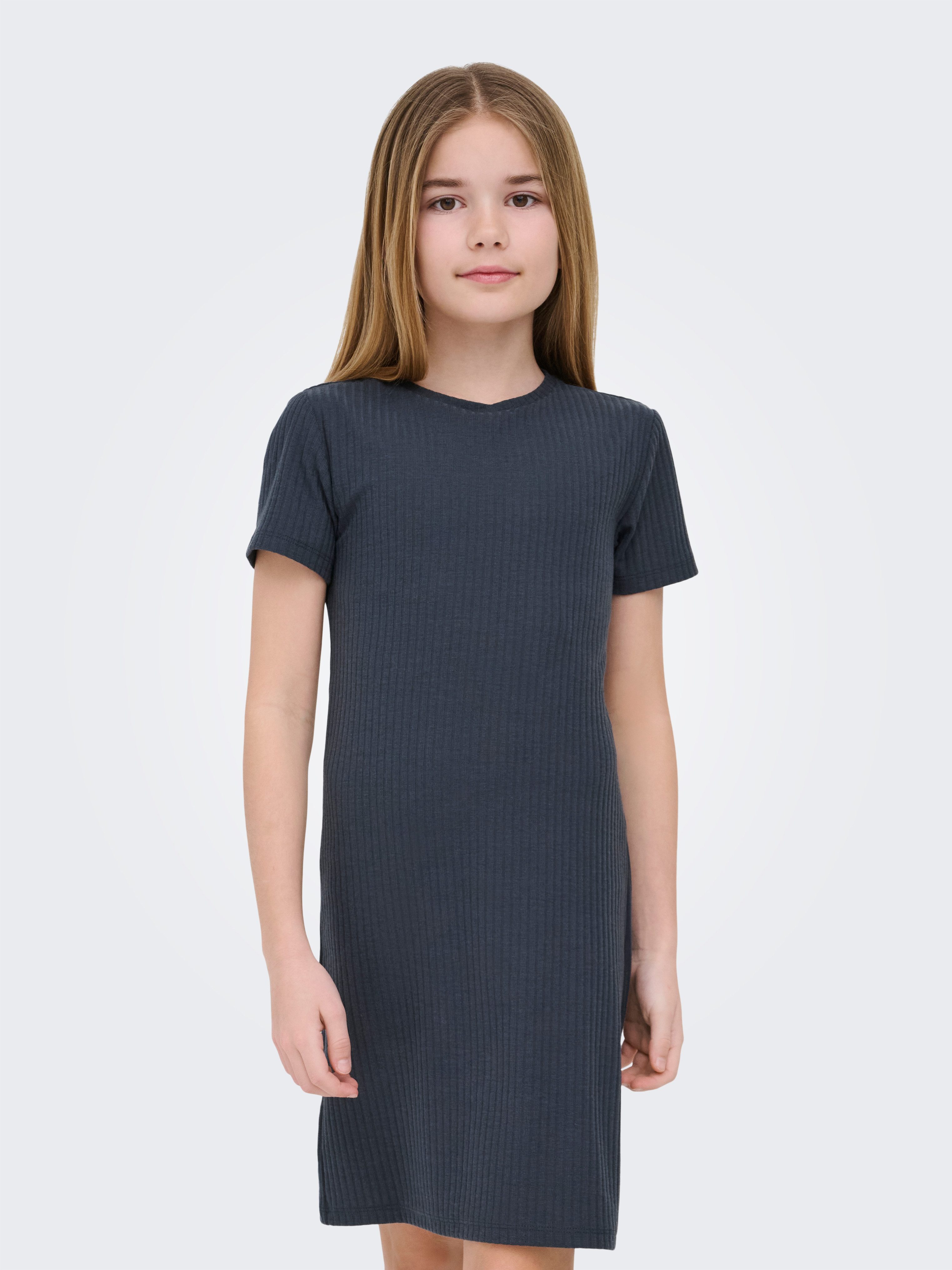 KIDS ONLY Strickkleid KOGNELLA S/S DRESS VD JRS mit Rundhals-Ausschnitt und kurzem Arm