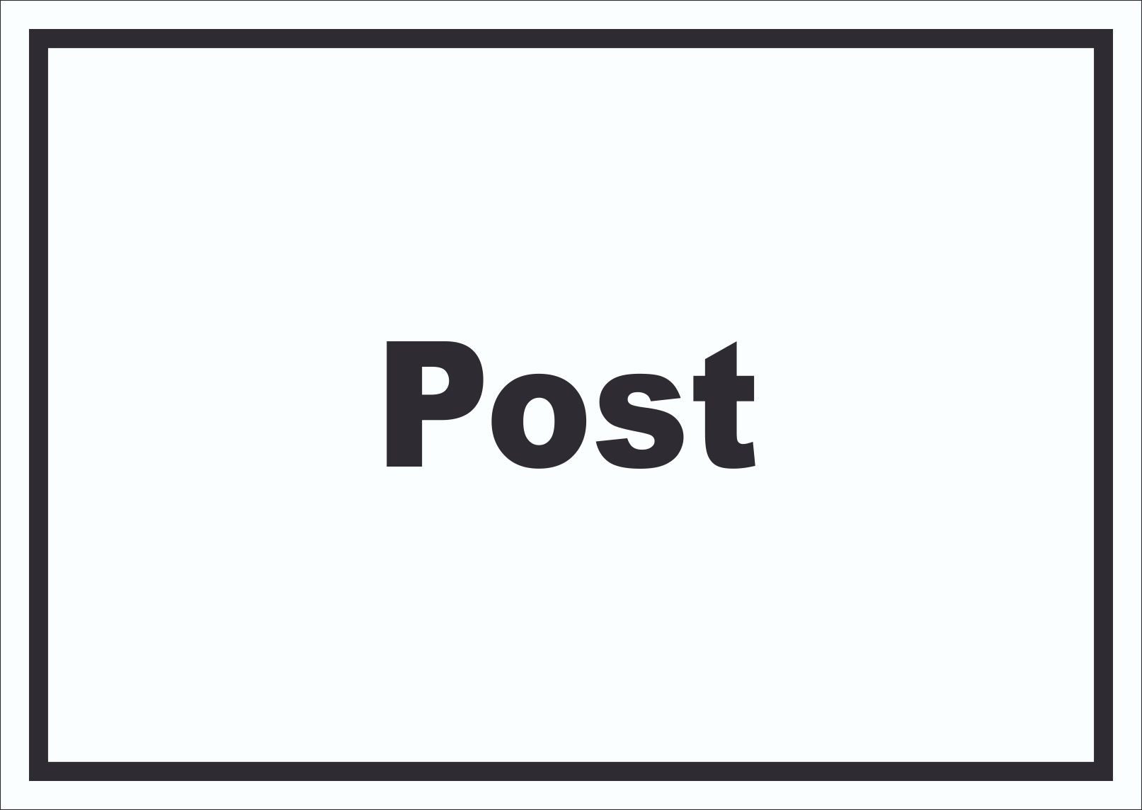 HB-Druck Hinweisschild Post Schild mit Text Annahme Brief Paket waagerecht, wetterfest, stabil, UV-beständig, kratzfest