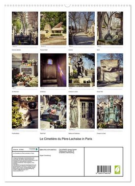 CALVENDO Wandkalender Le Cimetière du Père-Lachaise in Paris (Premium, hochwertiger DIN A2 Wandkalender 2023, Kunstdruck in Hochglanz)