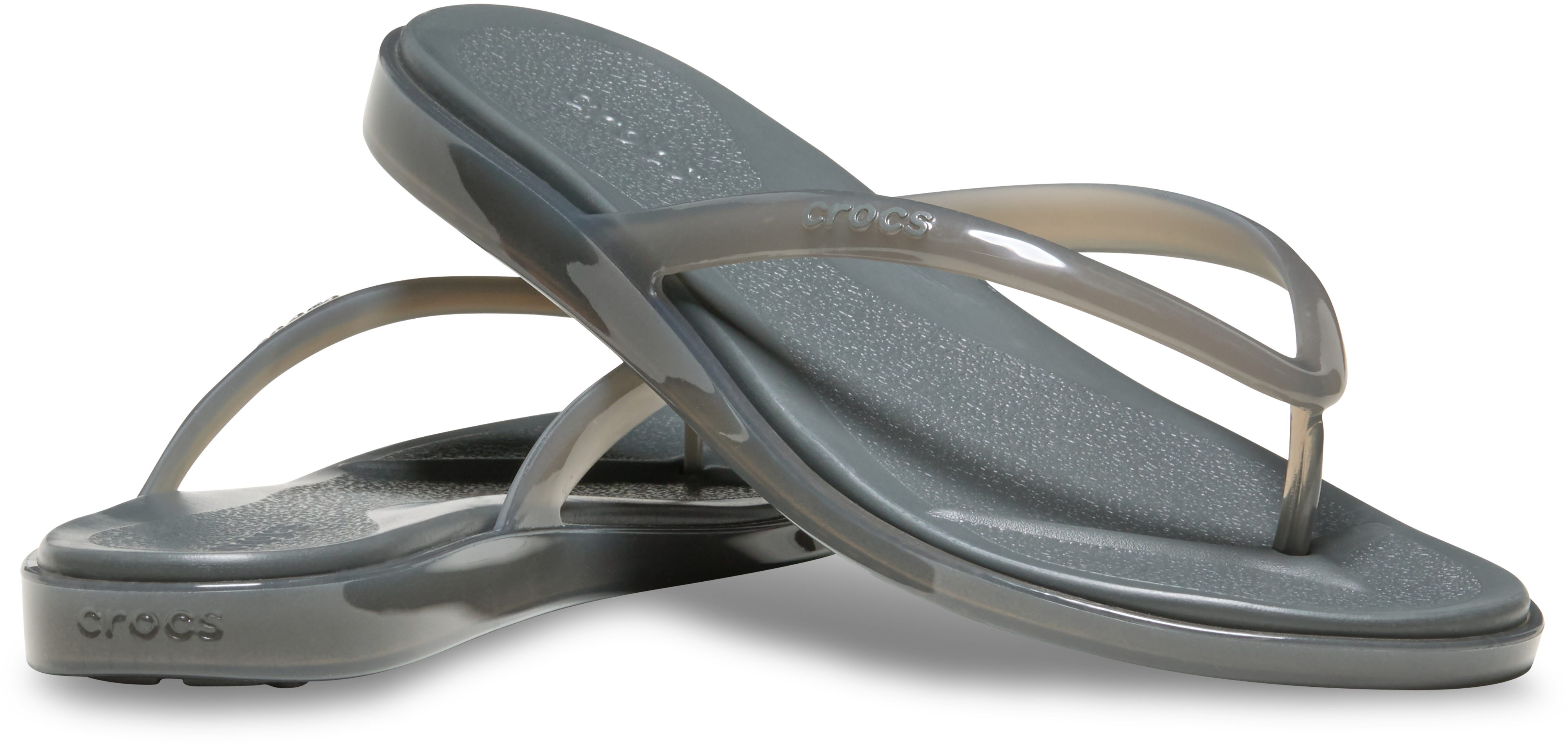 Crocs Miami Jelly Round Toe Flip Zehentrenner Sommerschuh, Urlaubsschuh, Strandschuh mit Zehensteg