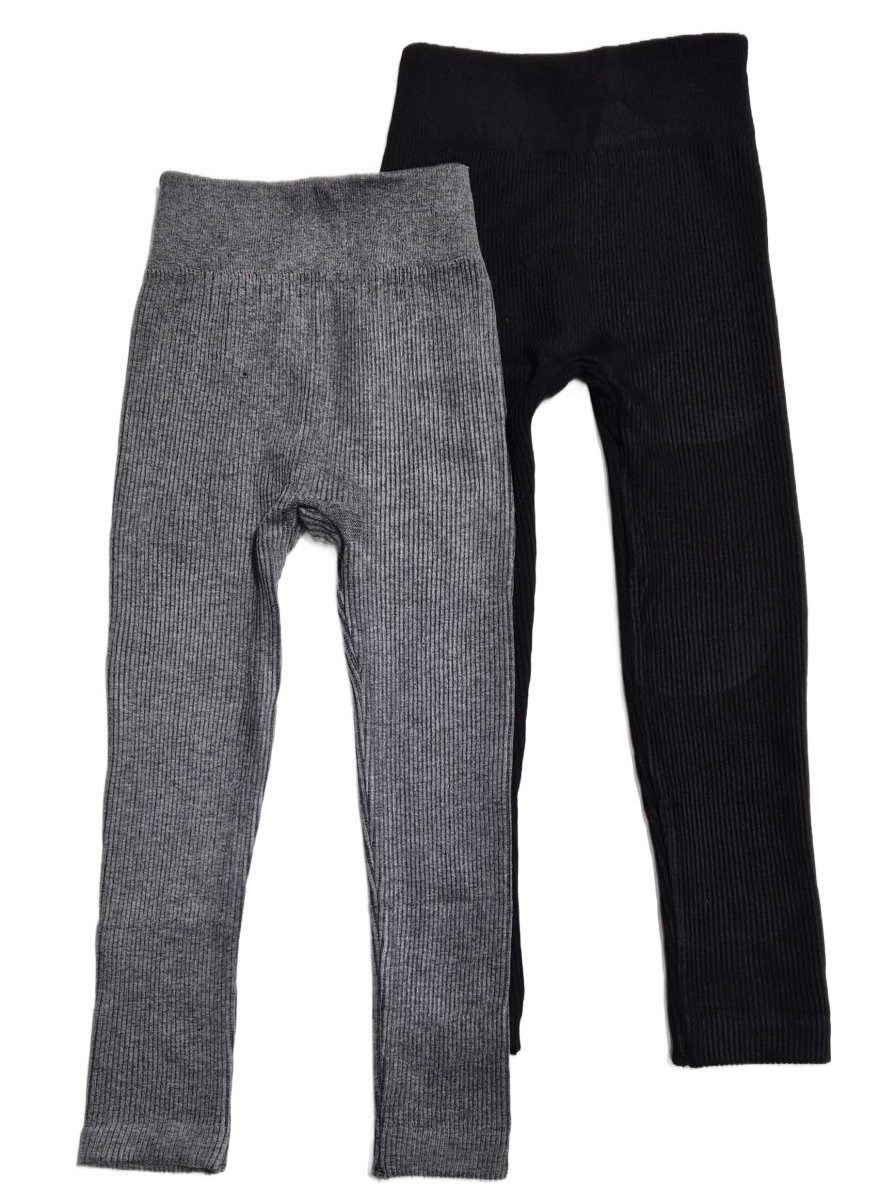 Thermoleggings 2er Pack Mädchen Thermo Leggings Rippoptik warm Winter Kinder M600e