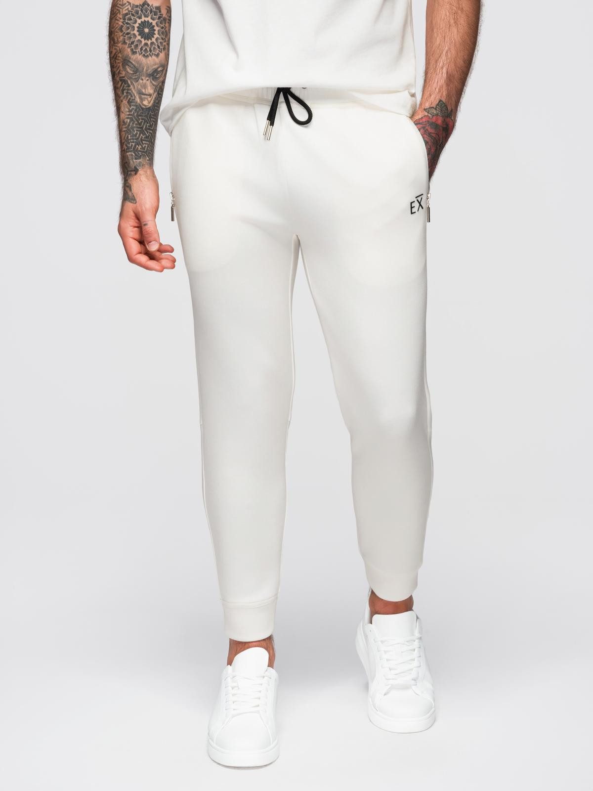 Sweathose Jogginghose mit Bündchen und gummiertem Print