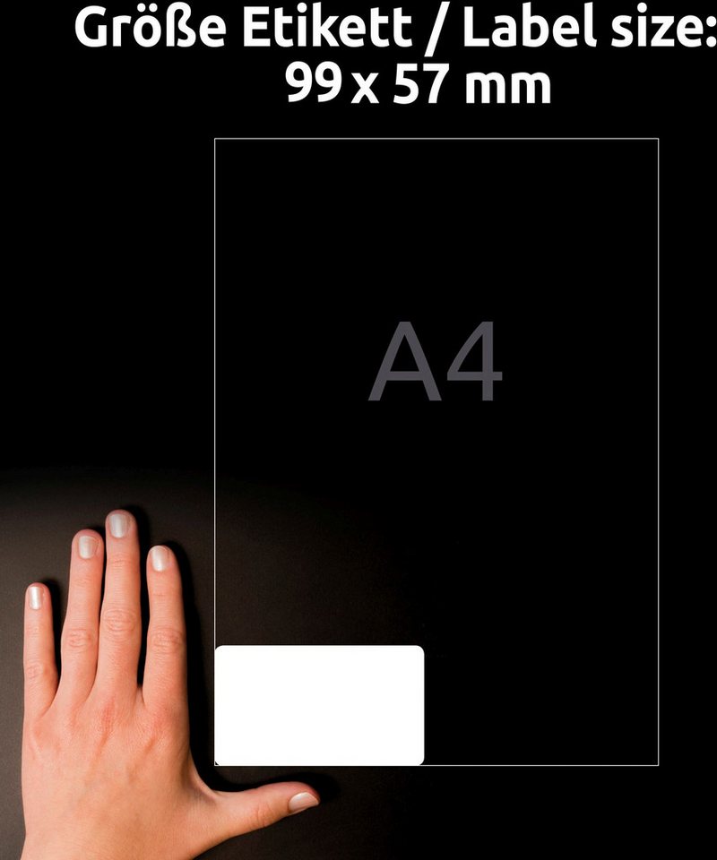 Thumbnail - Avery Zweckform Etiketten Folien-Etiketten ultra-resistent A4 99x57mm VE=500 Etiketten weiß